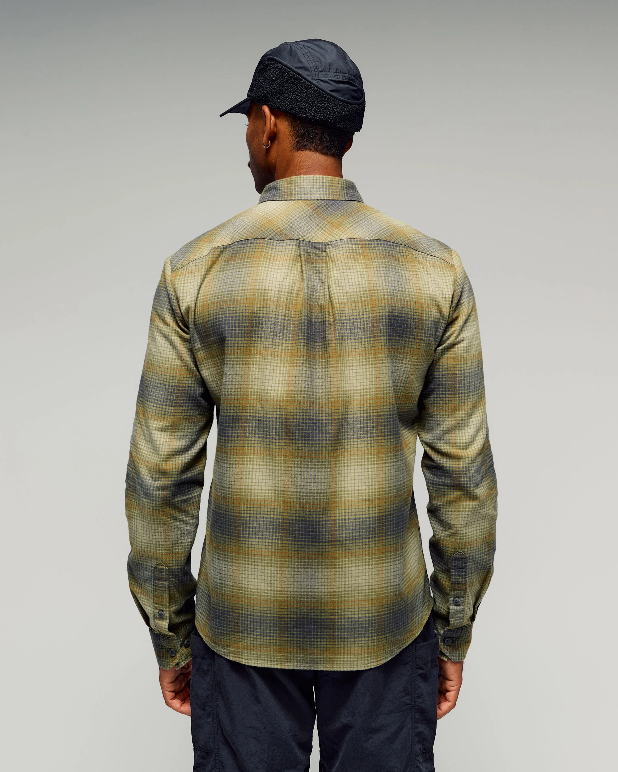 Men's Retreat Fyfe Long Sleeve Shirt - Dark Fern/Bark Plaid - Image 3