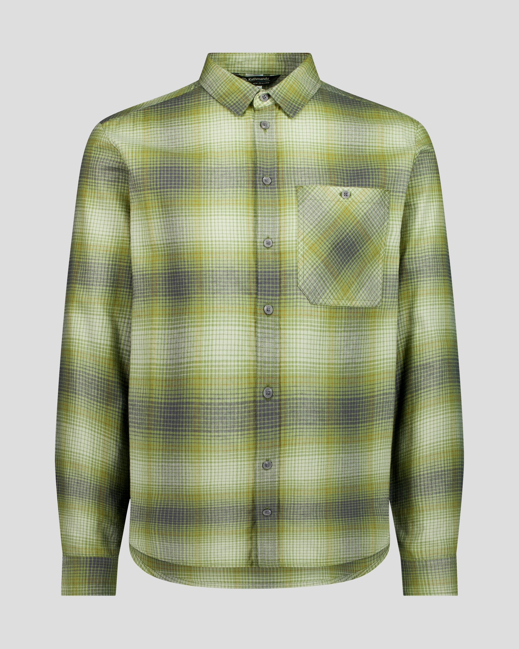 Men's Retreat Fyfe Long Sleeve Shirt - Dark Fern/Bark Plaid - Image 5