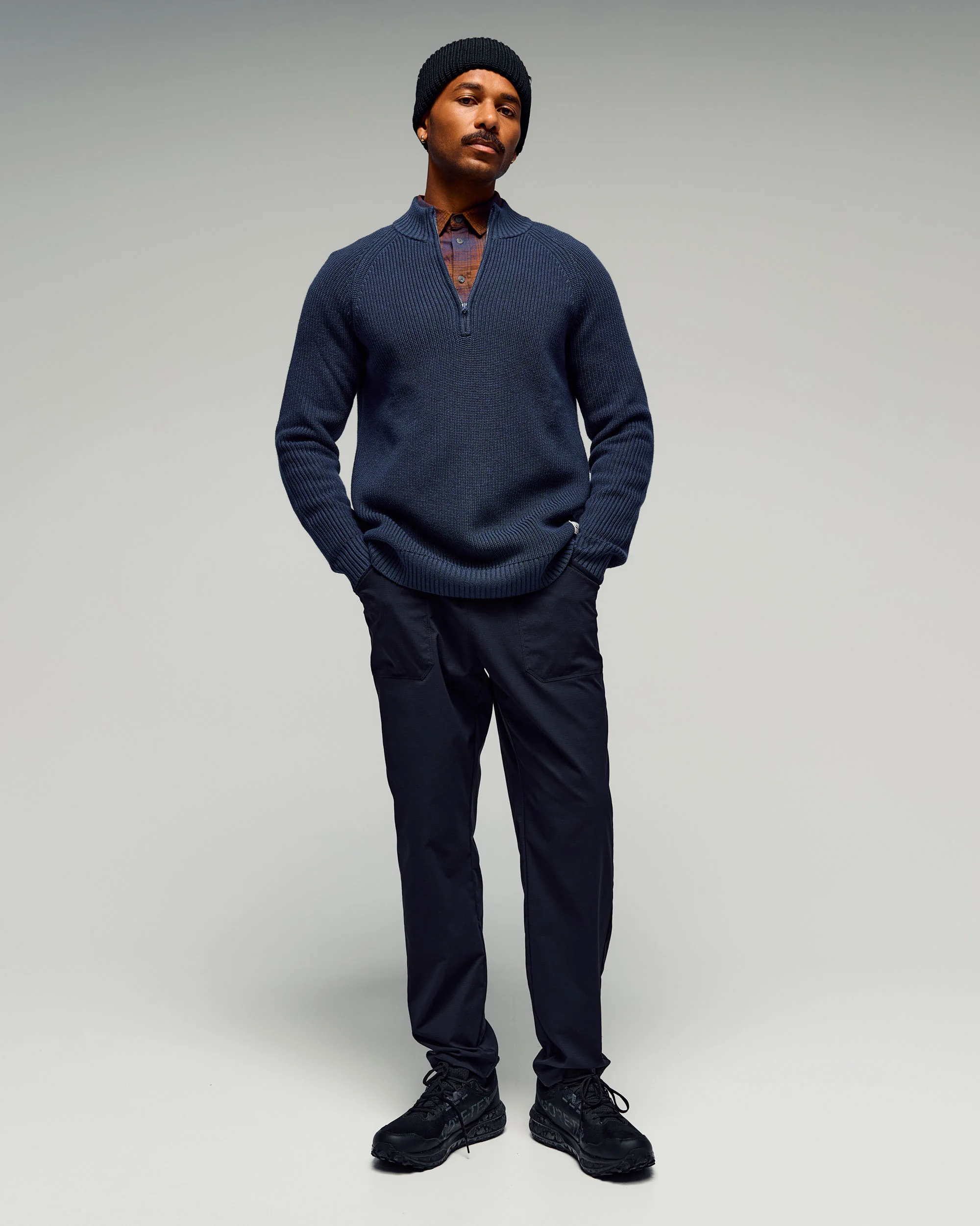 Men's Retreat Merino Blend 1/4 Zip Pullover - Pond - Image 2