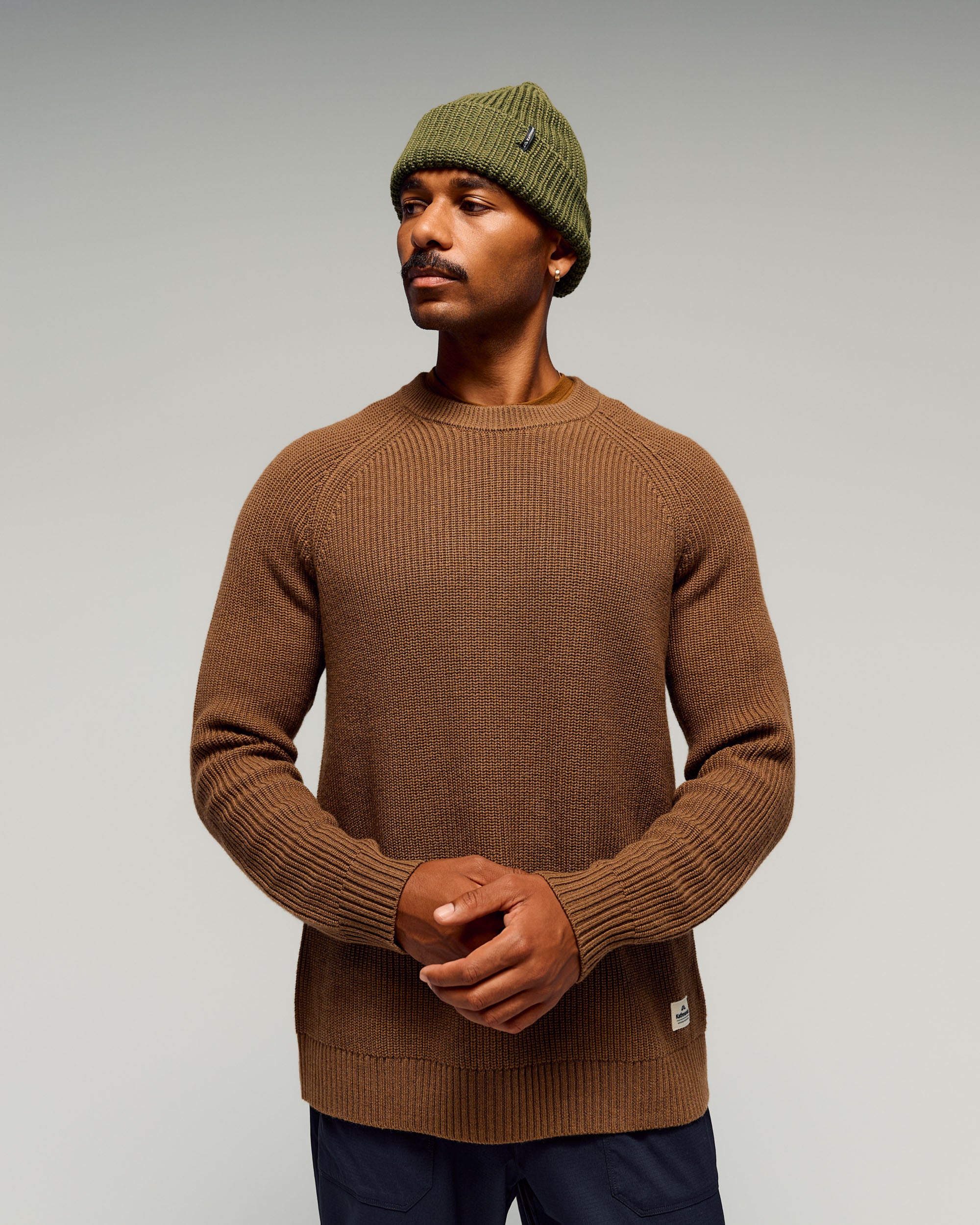 Men's Retreat Merino Blend Crew Pullover - Jute - Image 4