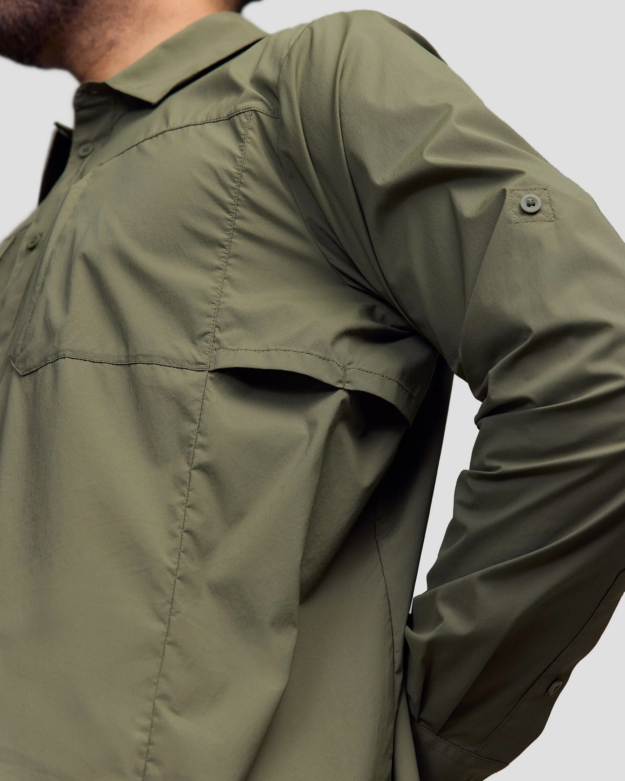 Men’s Ridge UPF Long Sleeve Shirt - Light Moss - Image 5