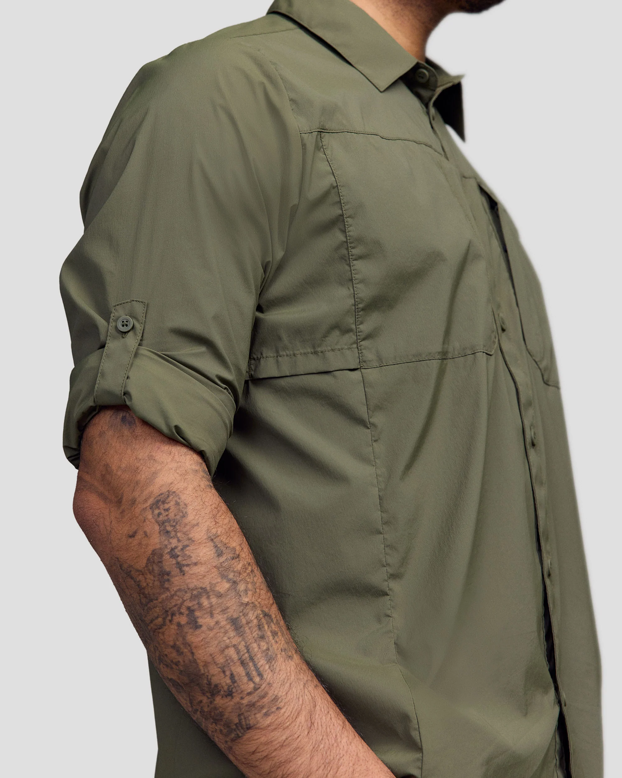 Men’s Ridge UPF Long Sleeve Shirt - Light Moss - Image 7