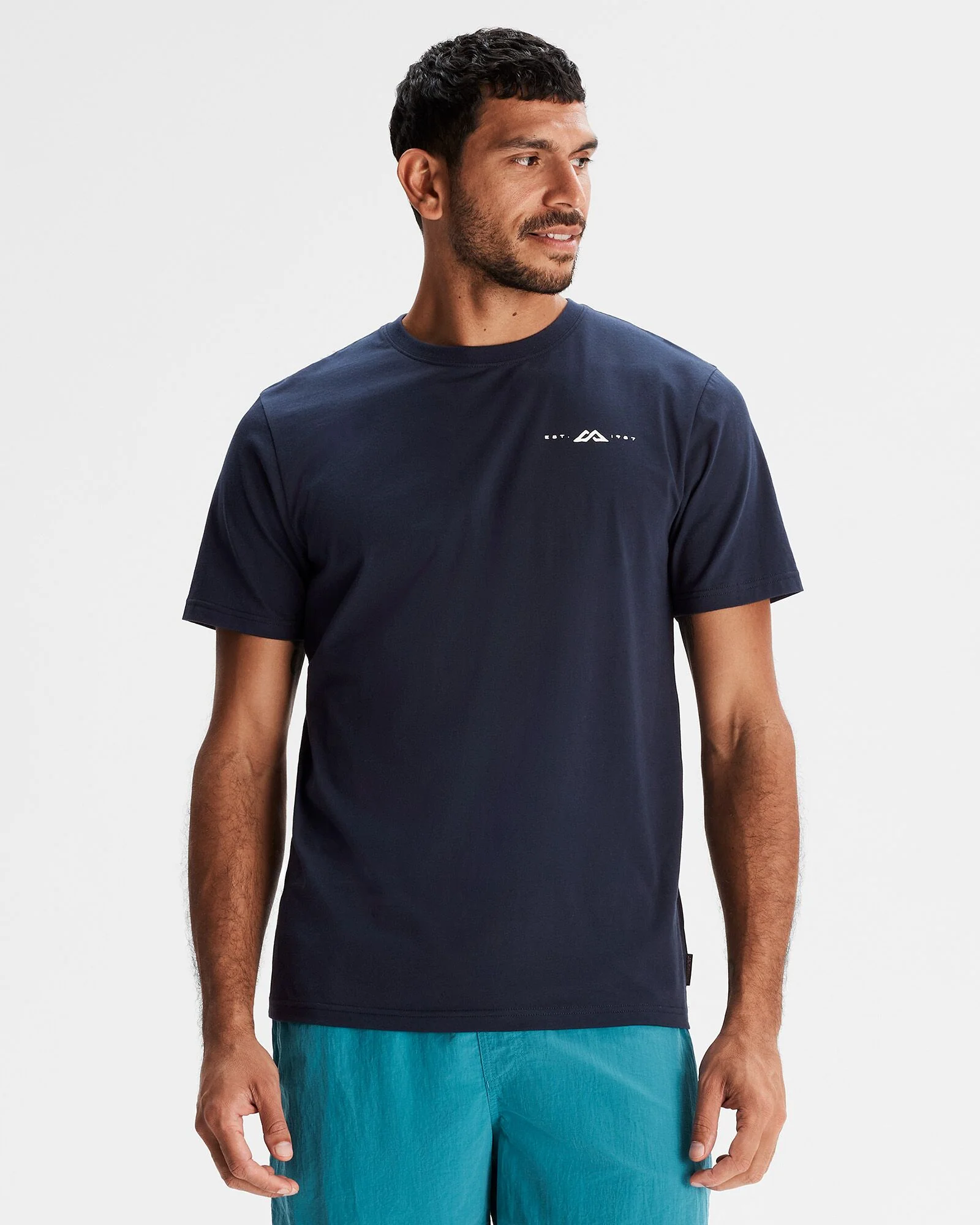 Men's Mountain Rays Organic Cotton T-shirt - Pure Navy