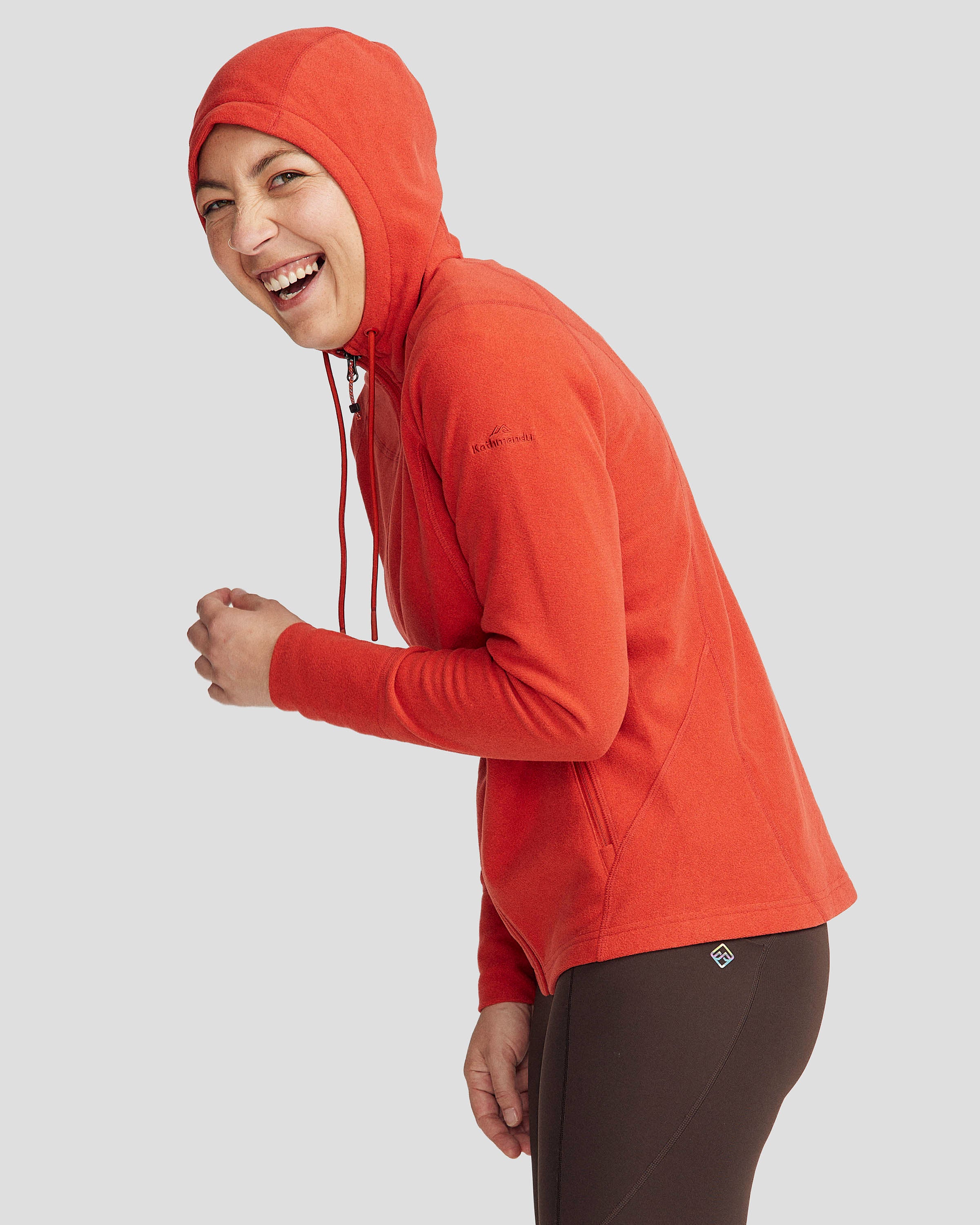 Women's Mt Aspiring Hooded Fleece Jacket - Spicy Chilli Pepper - Image 6