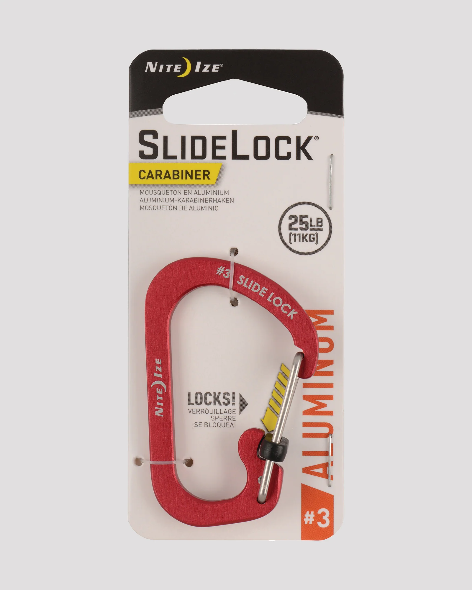 Nite Ize SlideLock Carabiner Aluminium #3 - Red - Image 3