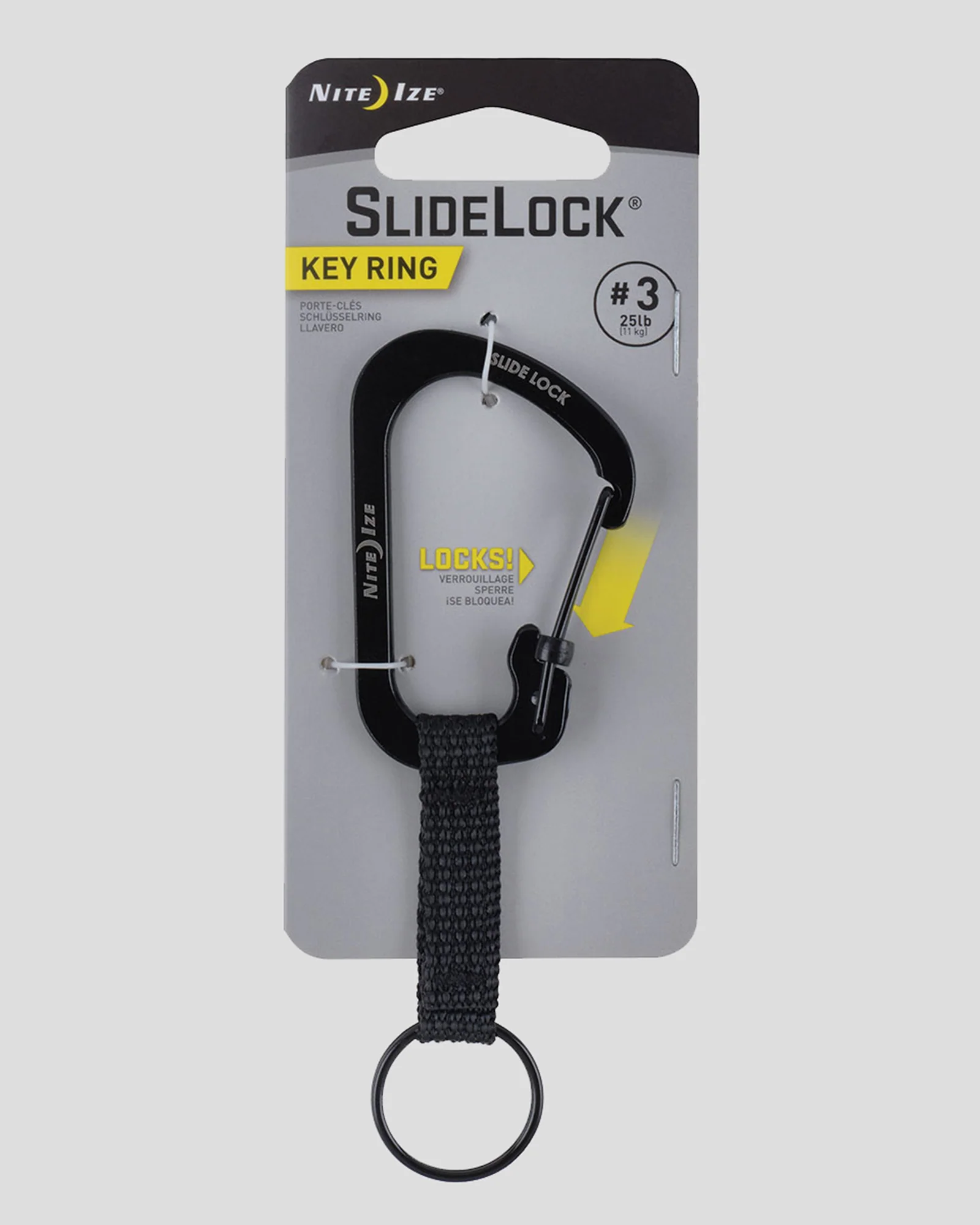 Nite Ize SlideLock Key Ring Aluminium - Black