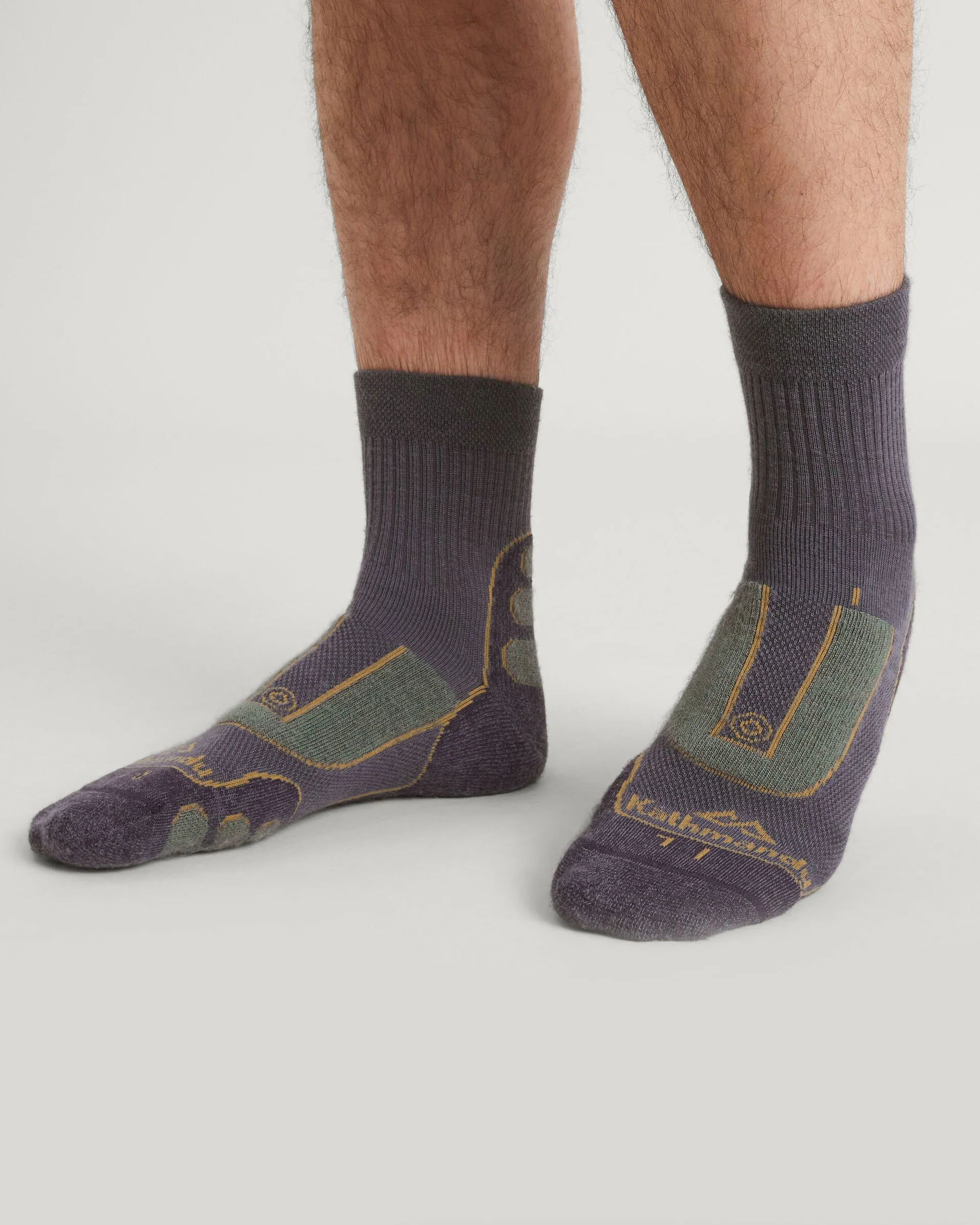 NuYarn Ergonomic Quarter Crew Hiking Socks - Dusk/Thyme/Golden Oak - Image 3