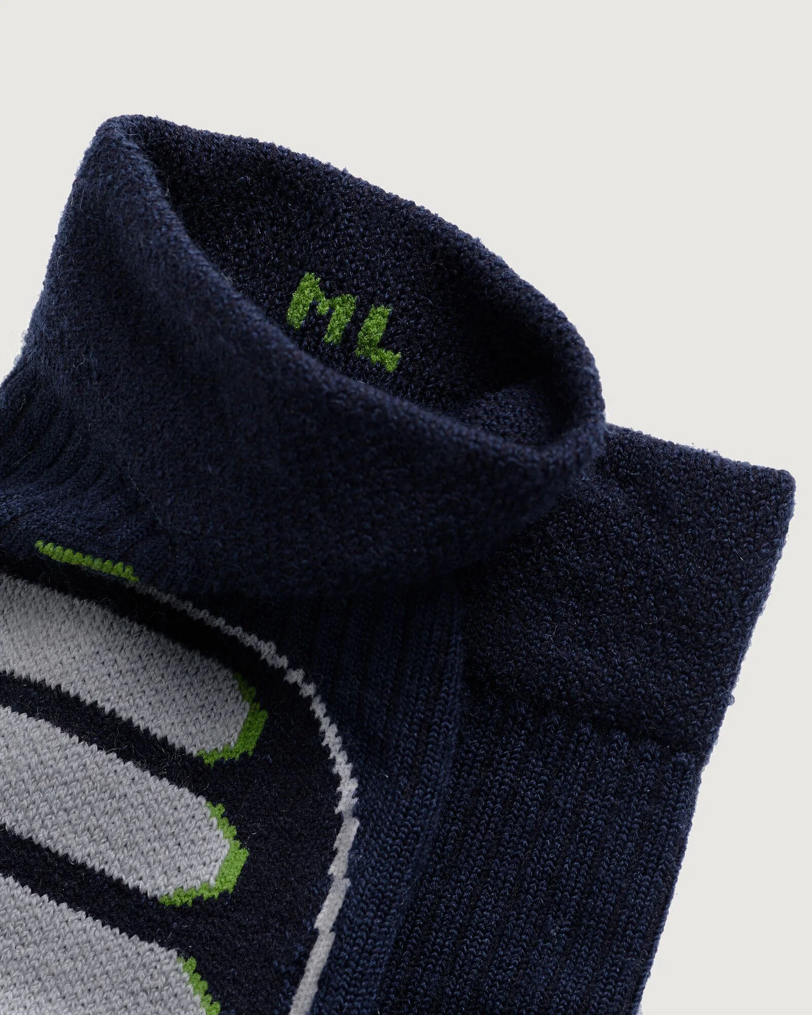 NuYarn Ergonomic Quarter Crew Hiking Socks - Midnight Navy - Image 4