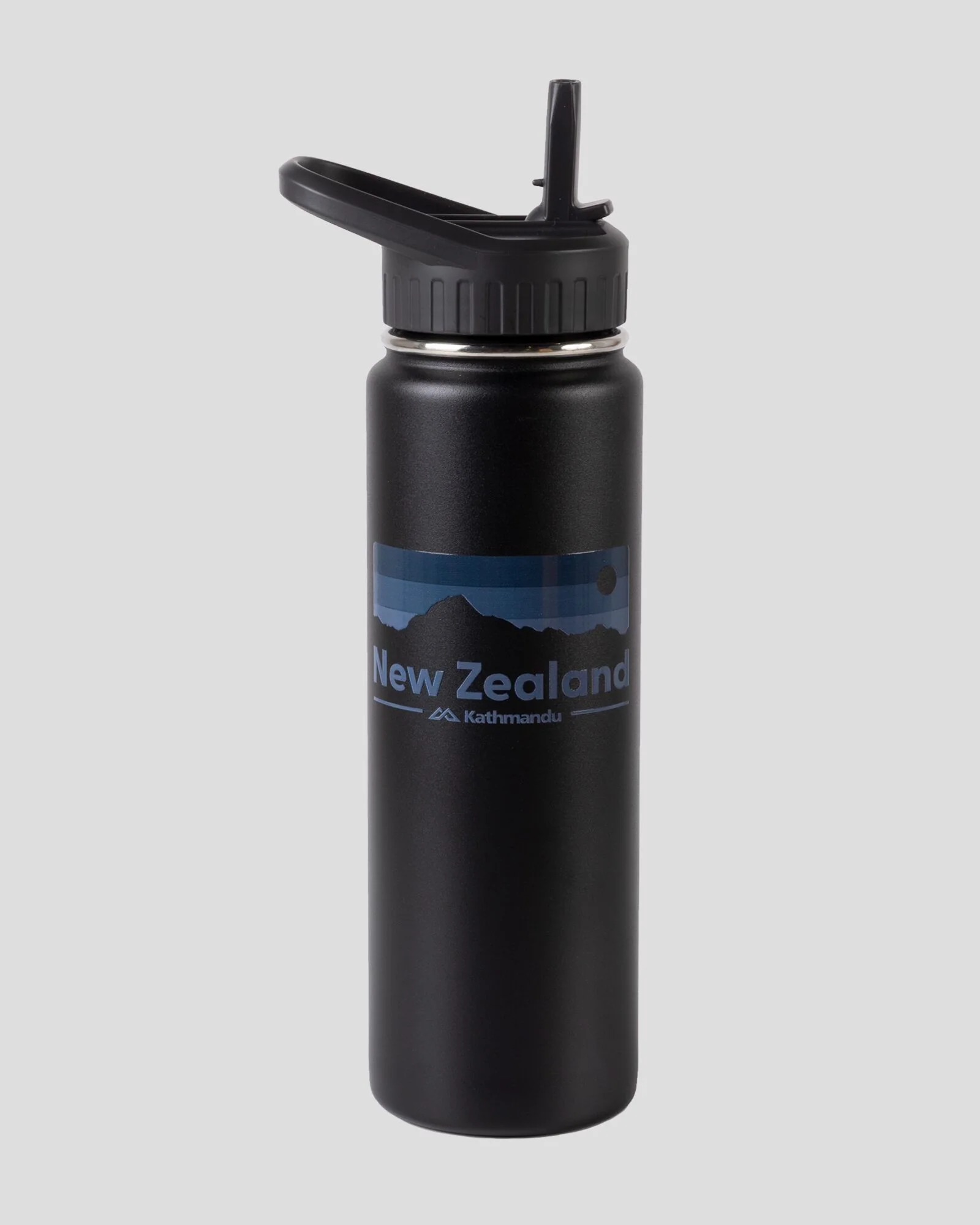 Straw Lid Insulated Bottle NZ - 710 ml - Black Stingray