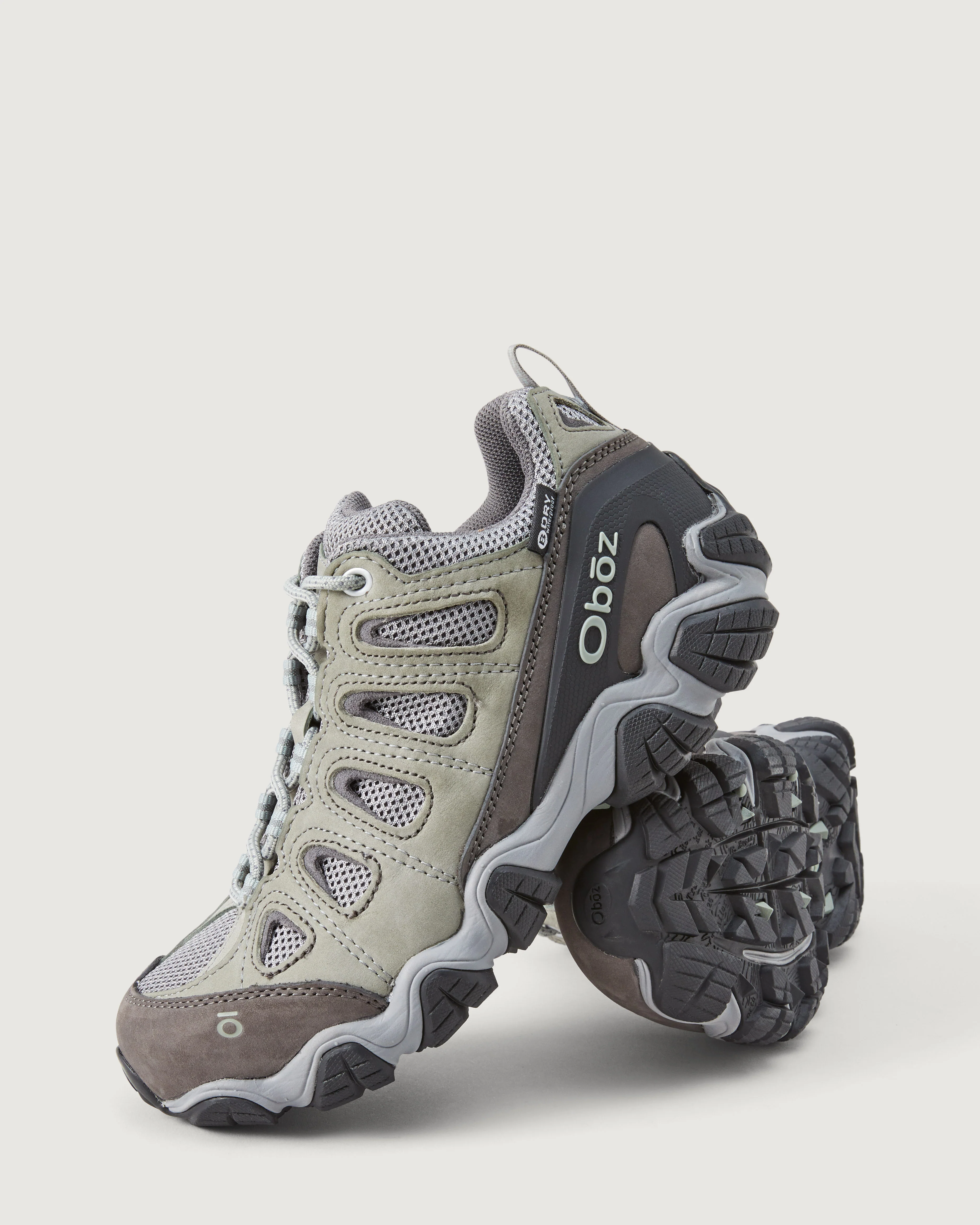 Women's Oboz Sawtooth II Low Waterproof Hiking Shoes - Frost Gray/Sage - Image 5