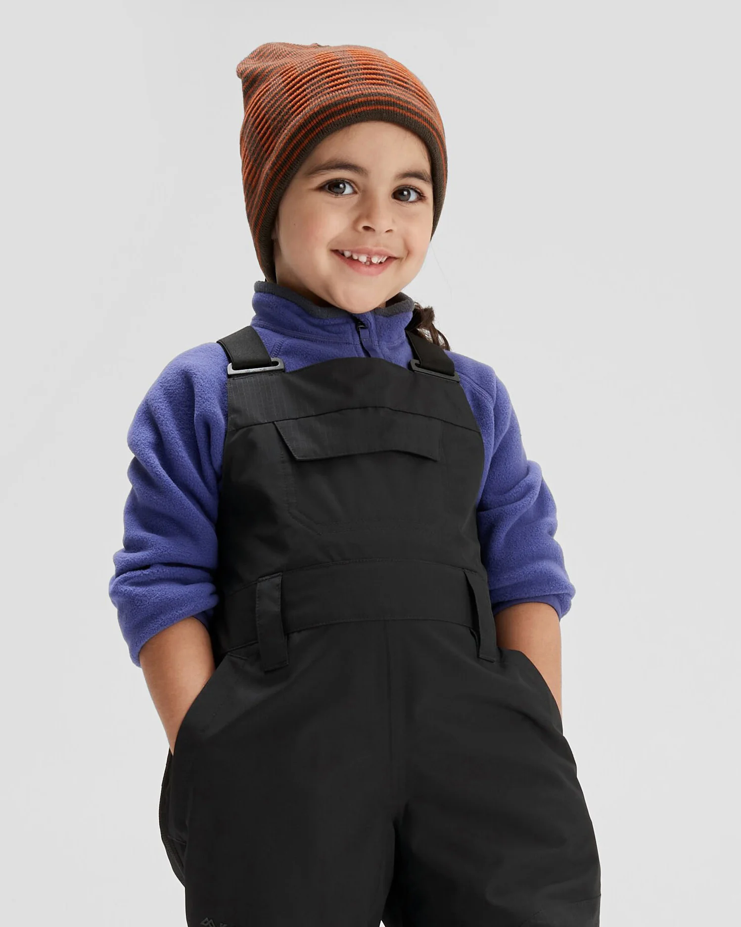 Kids' Poma Beanie - Dark Moss/Red Earth - Image 2