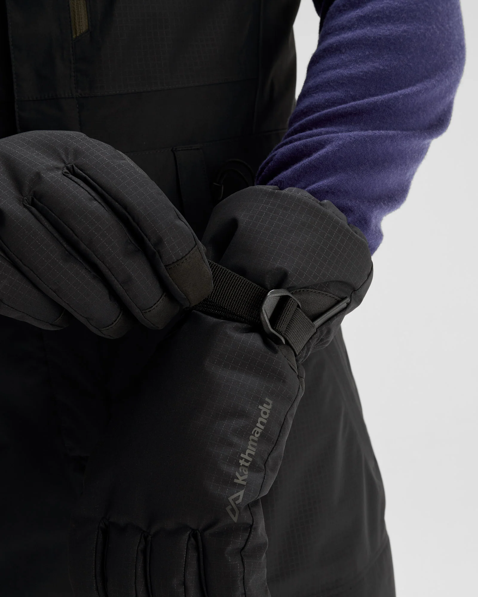 PWDR-Days Men's Insulated Snow Gloves - Black Stingray - Image 3