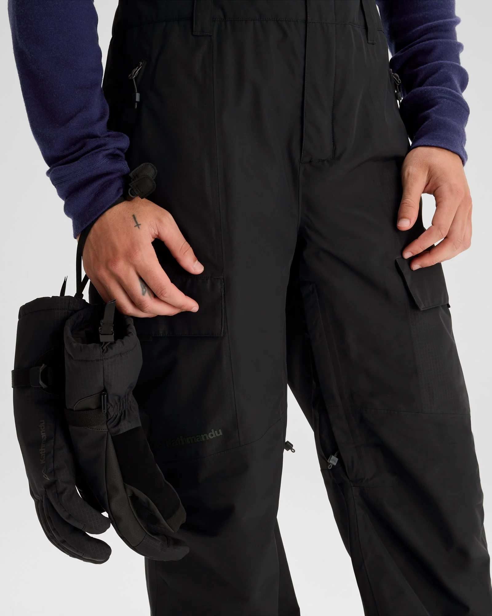 PWDR-Days Men's Insulated Snow Gloves - Black Stingray - Image 4
