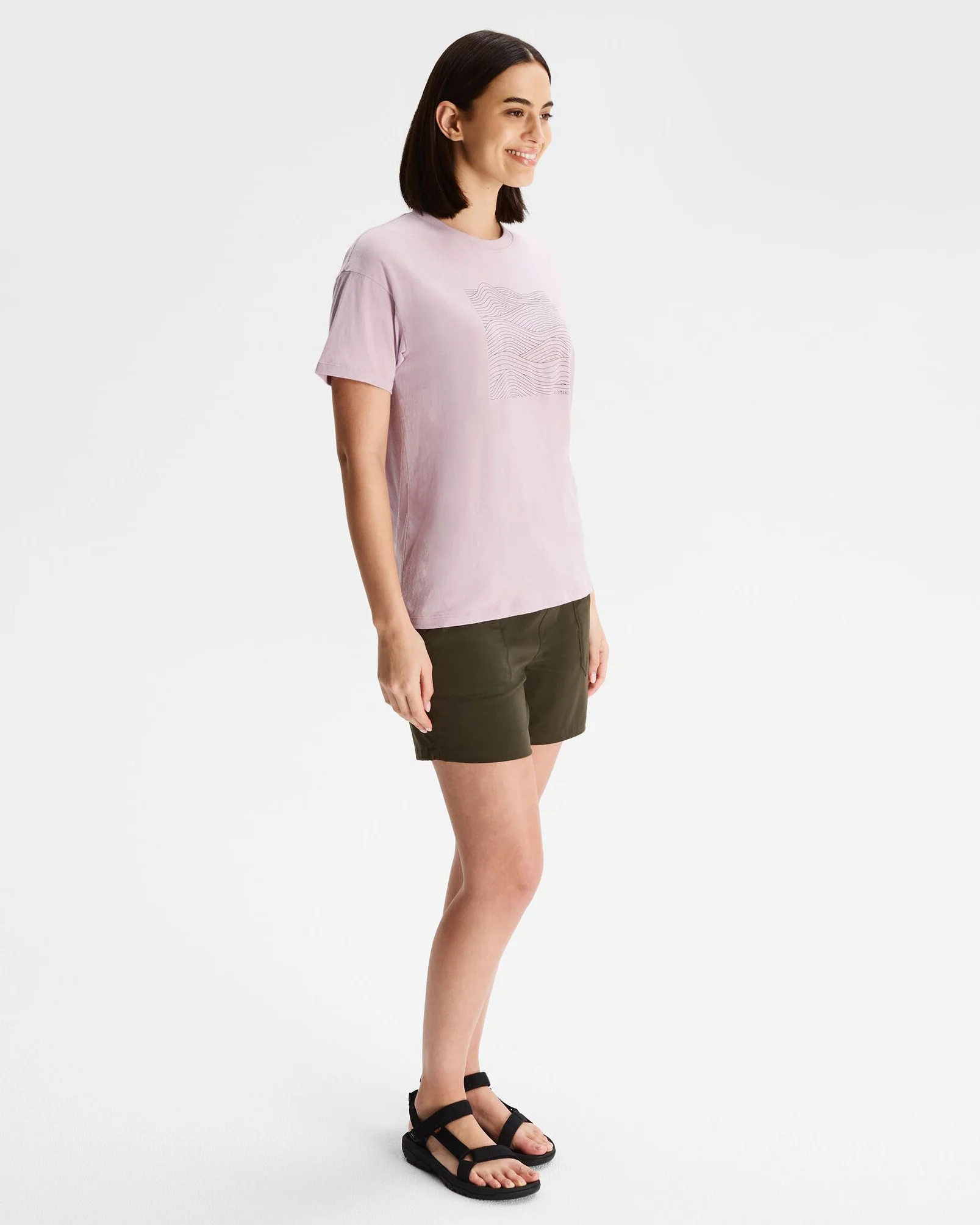 Women's Ripple Organic Cotton T-shirt - Lupin Field - Image 2