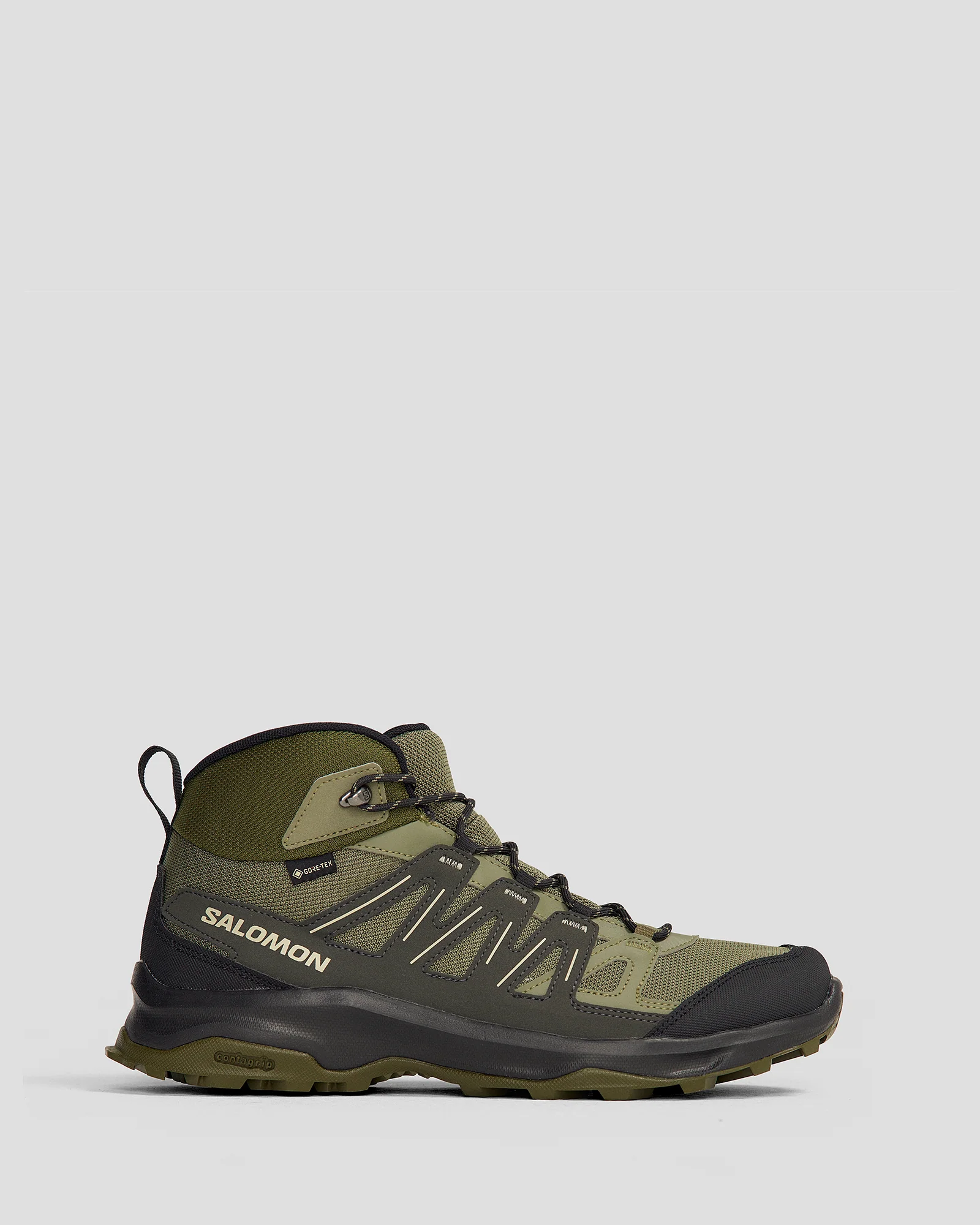 Men's Salomon Grivola Mid Waterproof Hiking Boots - Deep Lichen Green/ Black/Olive Night