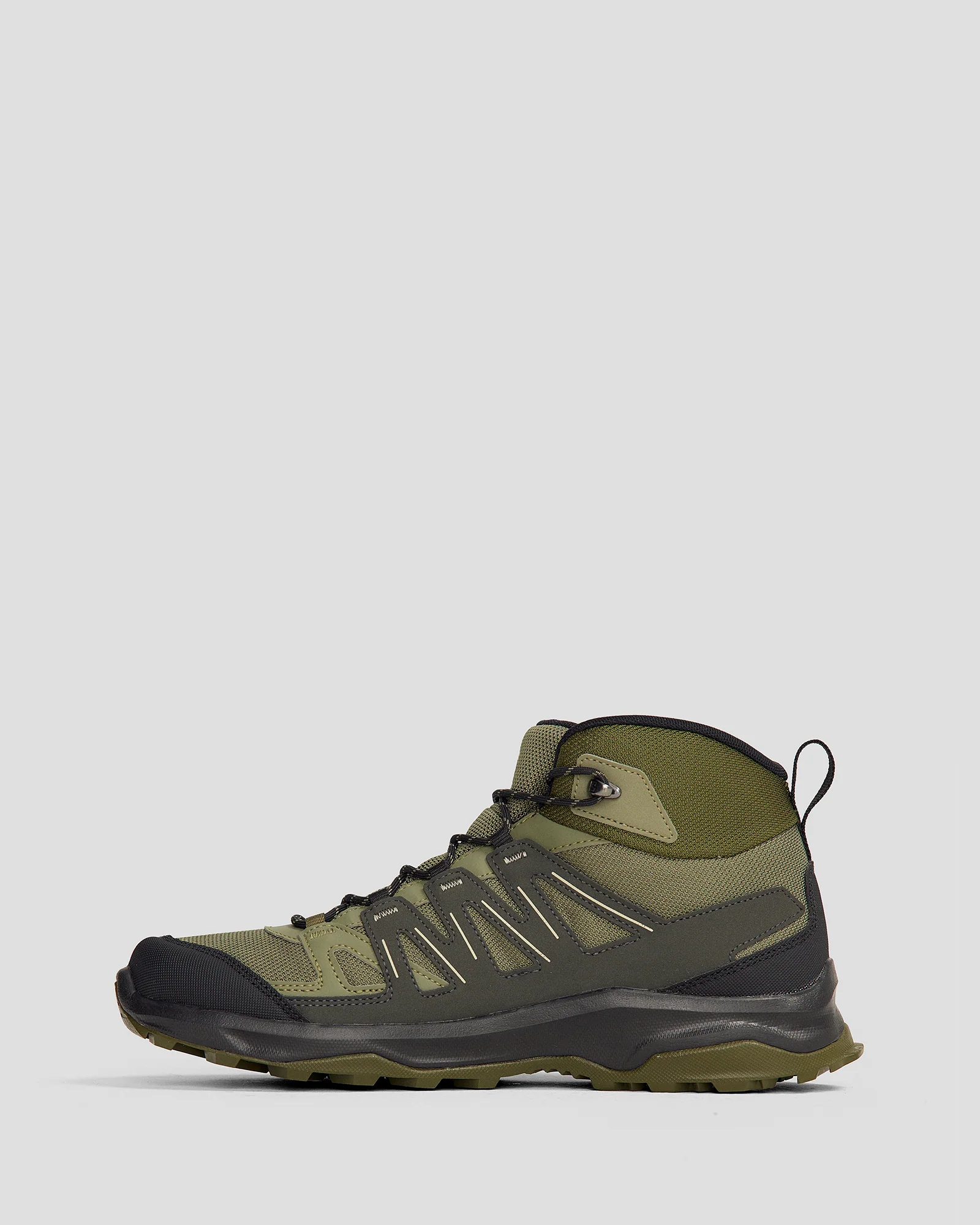 Men's Salomon Grivola Mid Waterproof Hiking Boots - Deep Lichen Green/ Black/Olive Night - Image 2