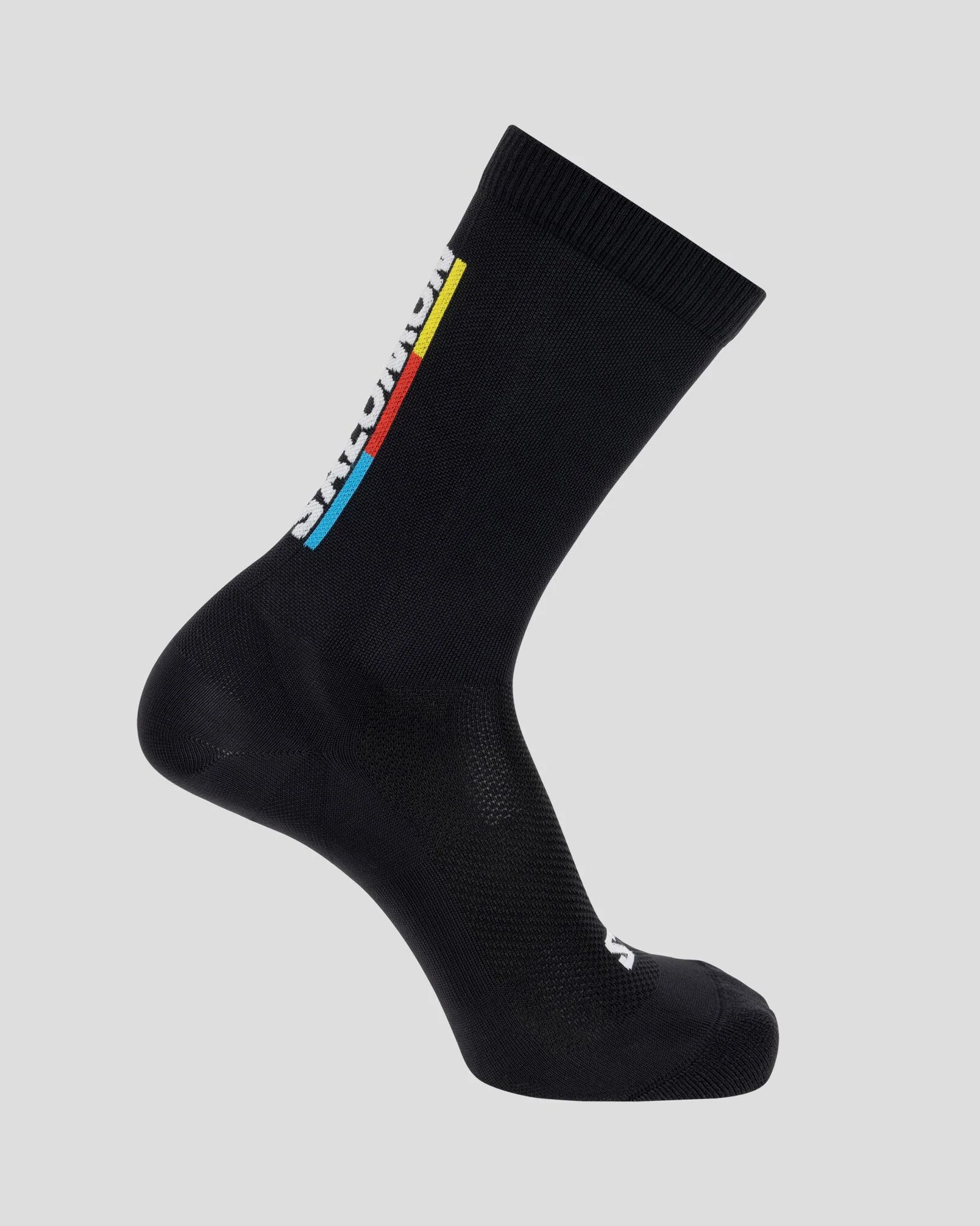 Salomon Pulse Race Flag Crew Socks - Black/Bright Red/Lemon