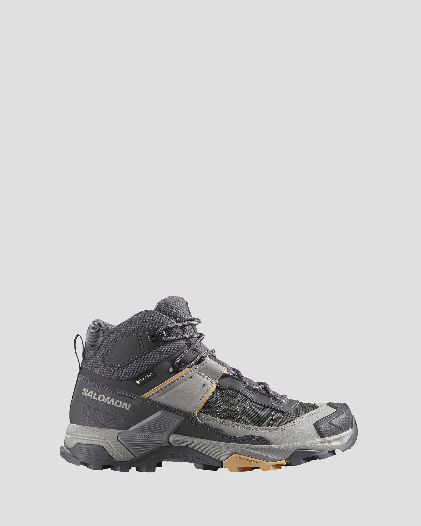 Womens Salomon X Ultra 5 Mid GTX Shoes - Nine Iron/Gull/Soft Clay