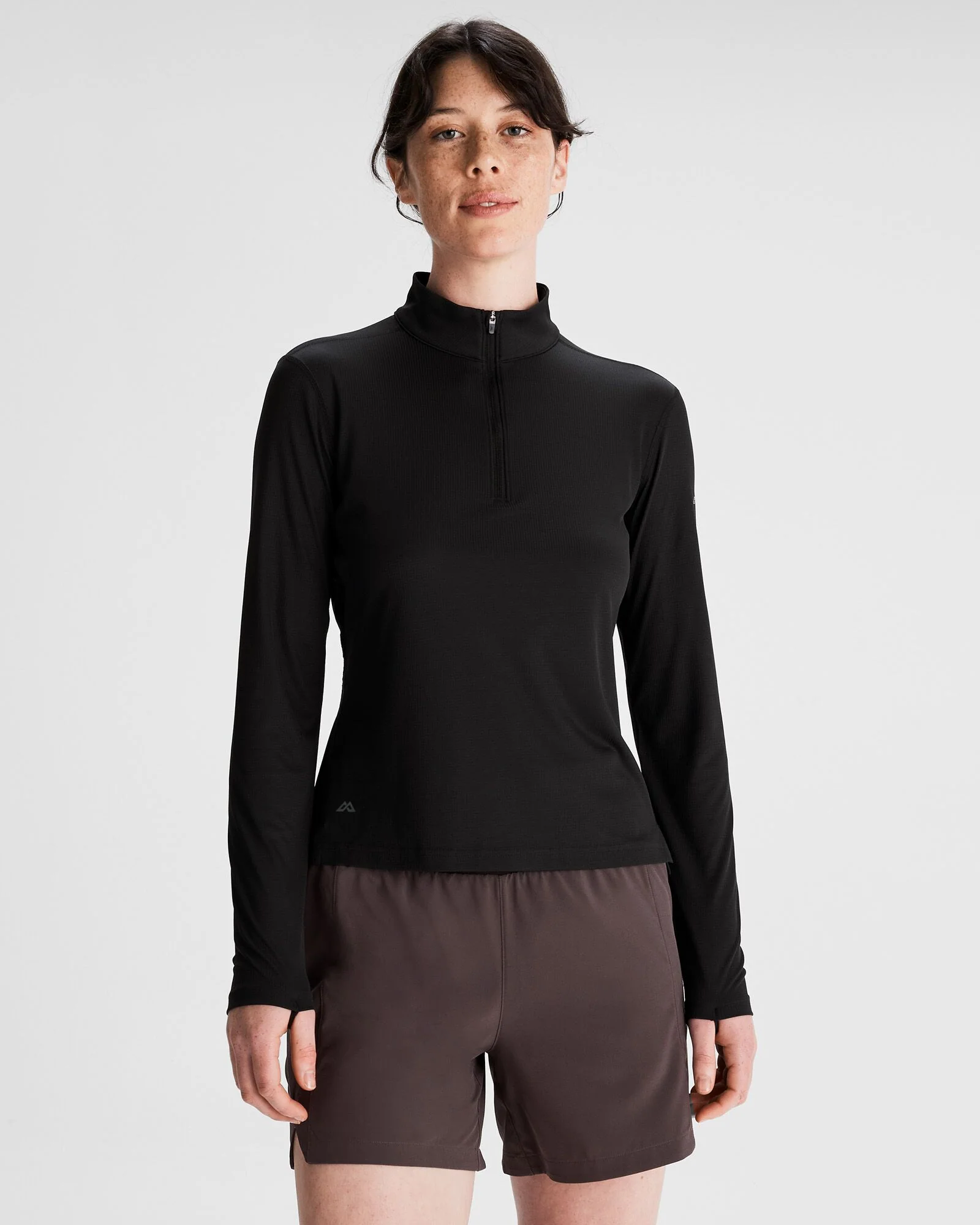 Women's Seeker Quarter Zip Top - Black Stingray