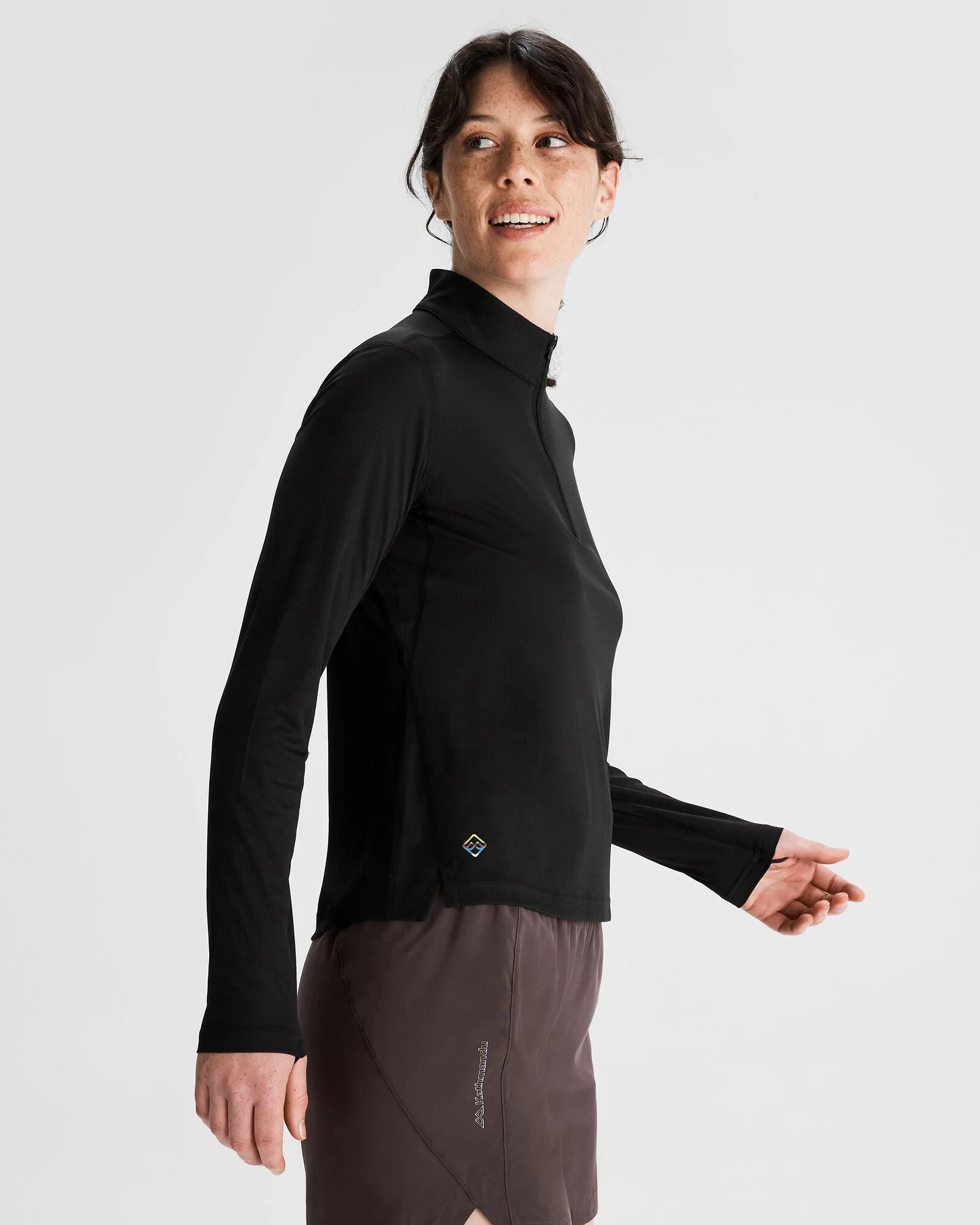 Women's Seeker Quarter Zip Top - Black Stingray - Image 3