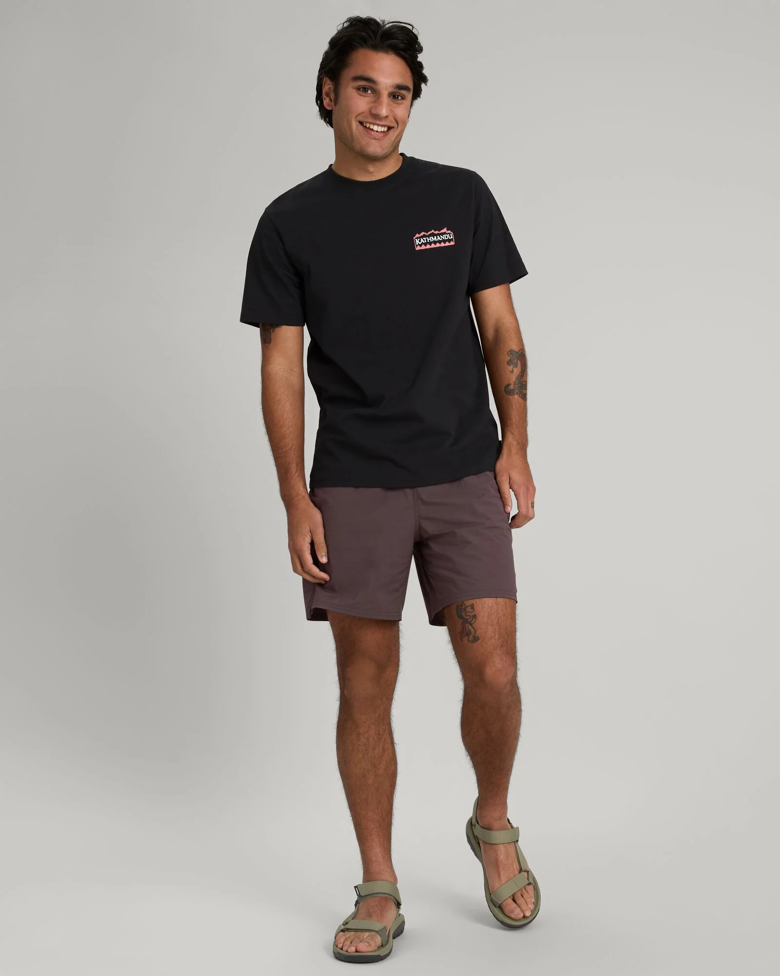 Men's Summit Print Organic Cotton T-shirt - Black - Image 3
