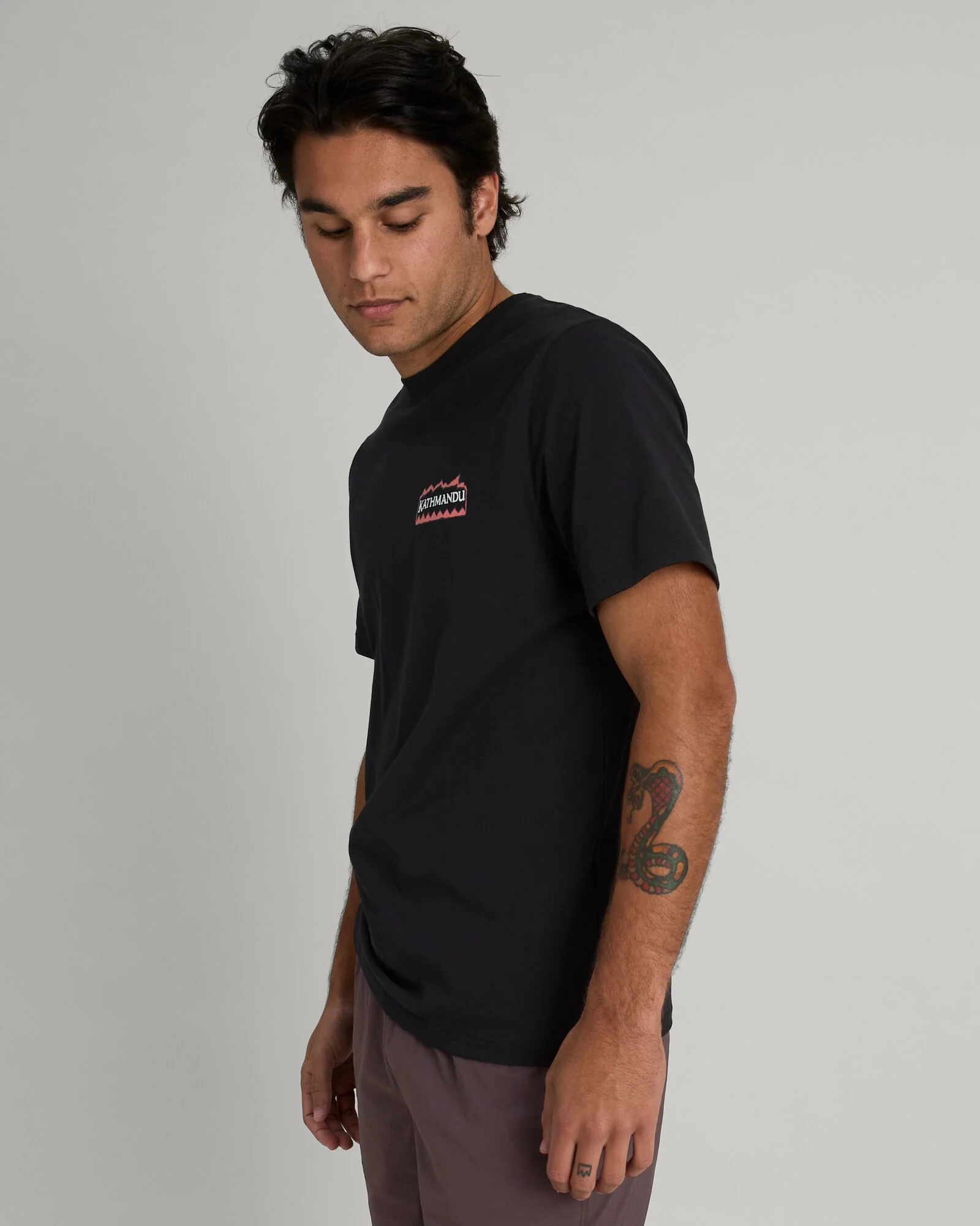 Men's Summit Print Organic Cotton T-shirt - Black - Image 4