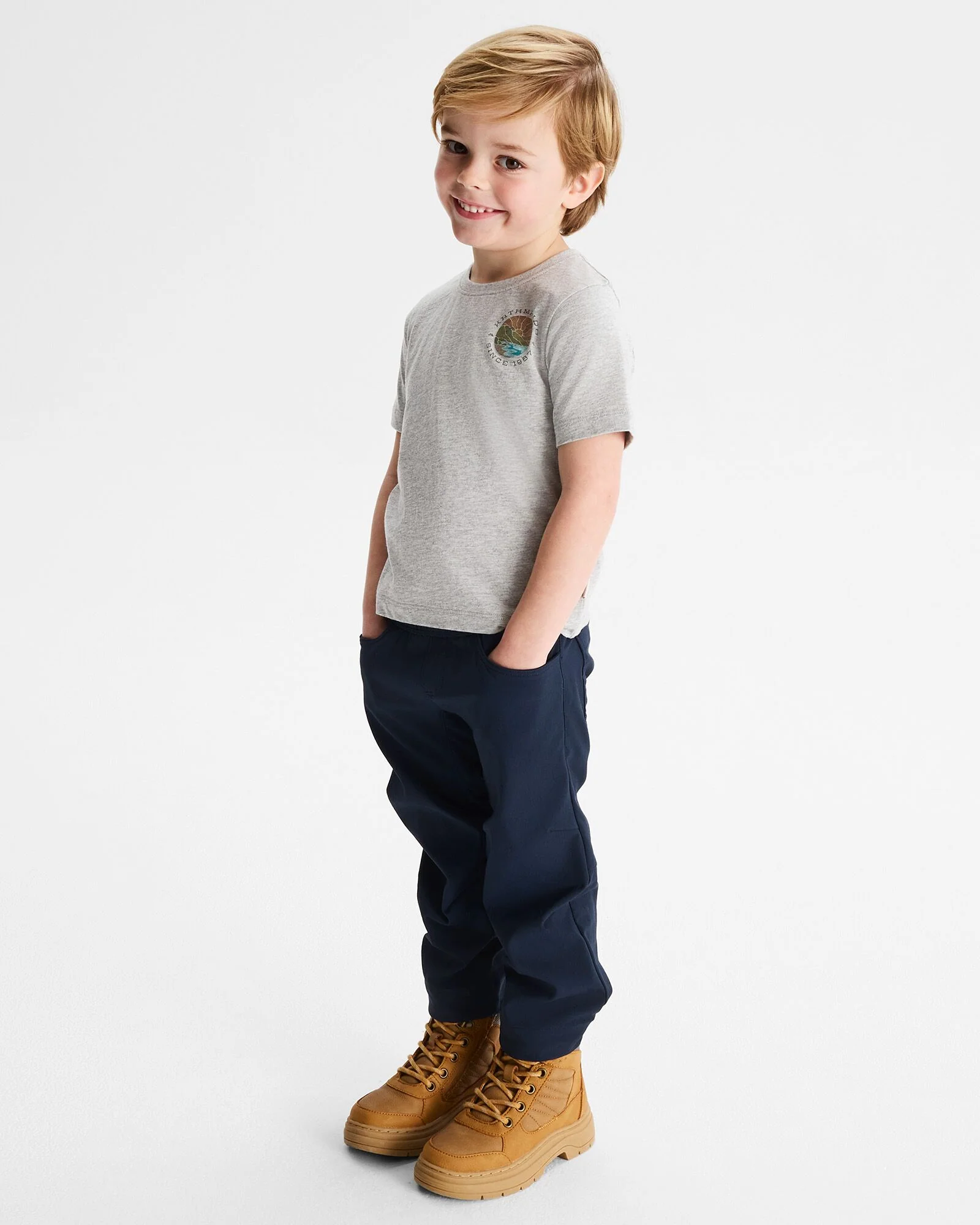 Kids' Sunburst Organic Cotton T-shirt - Light Grey Marle