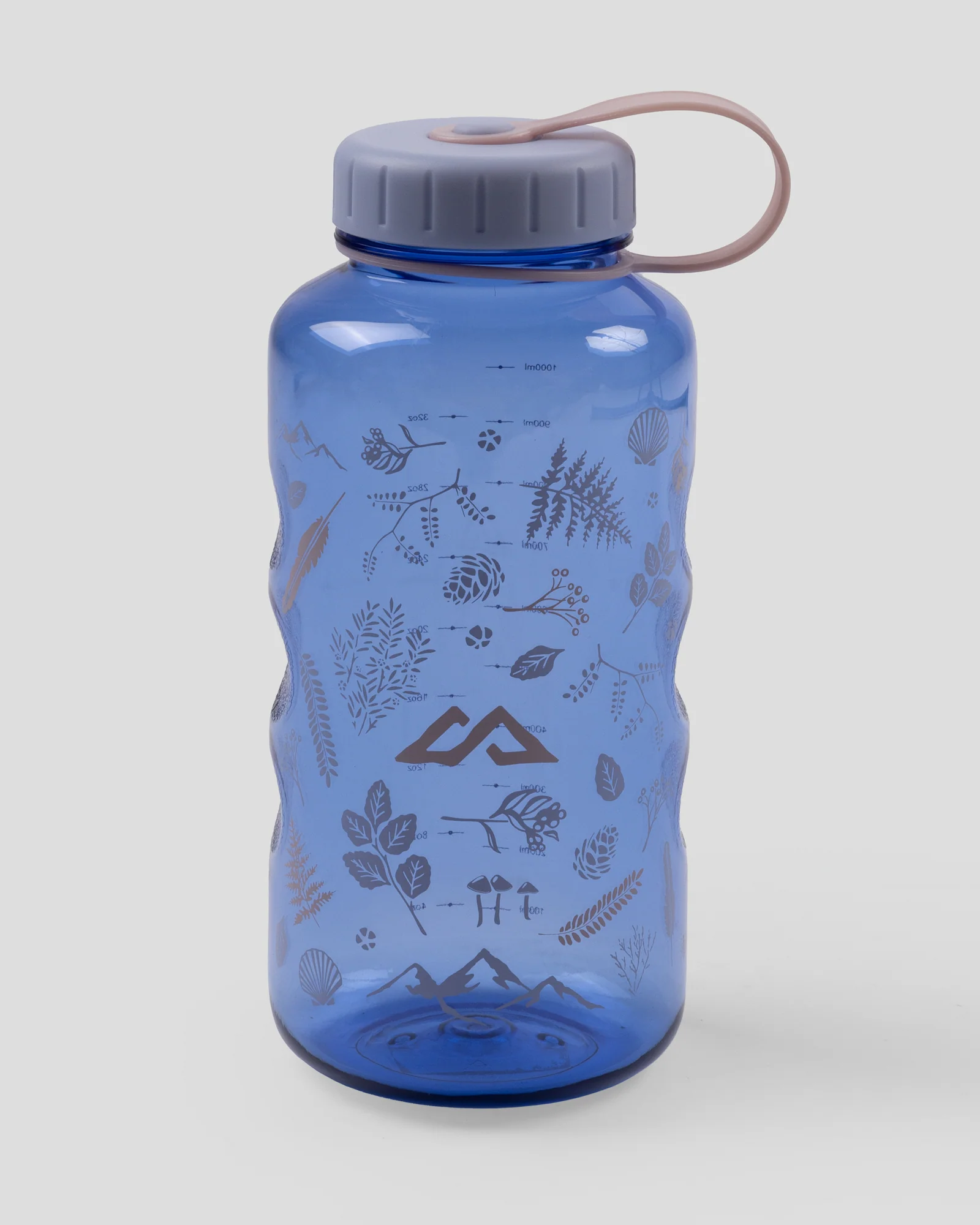 Wide Mouth Tritan 1L Drink Bottle - Dark Peri Nature Icons