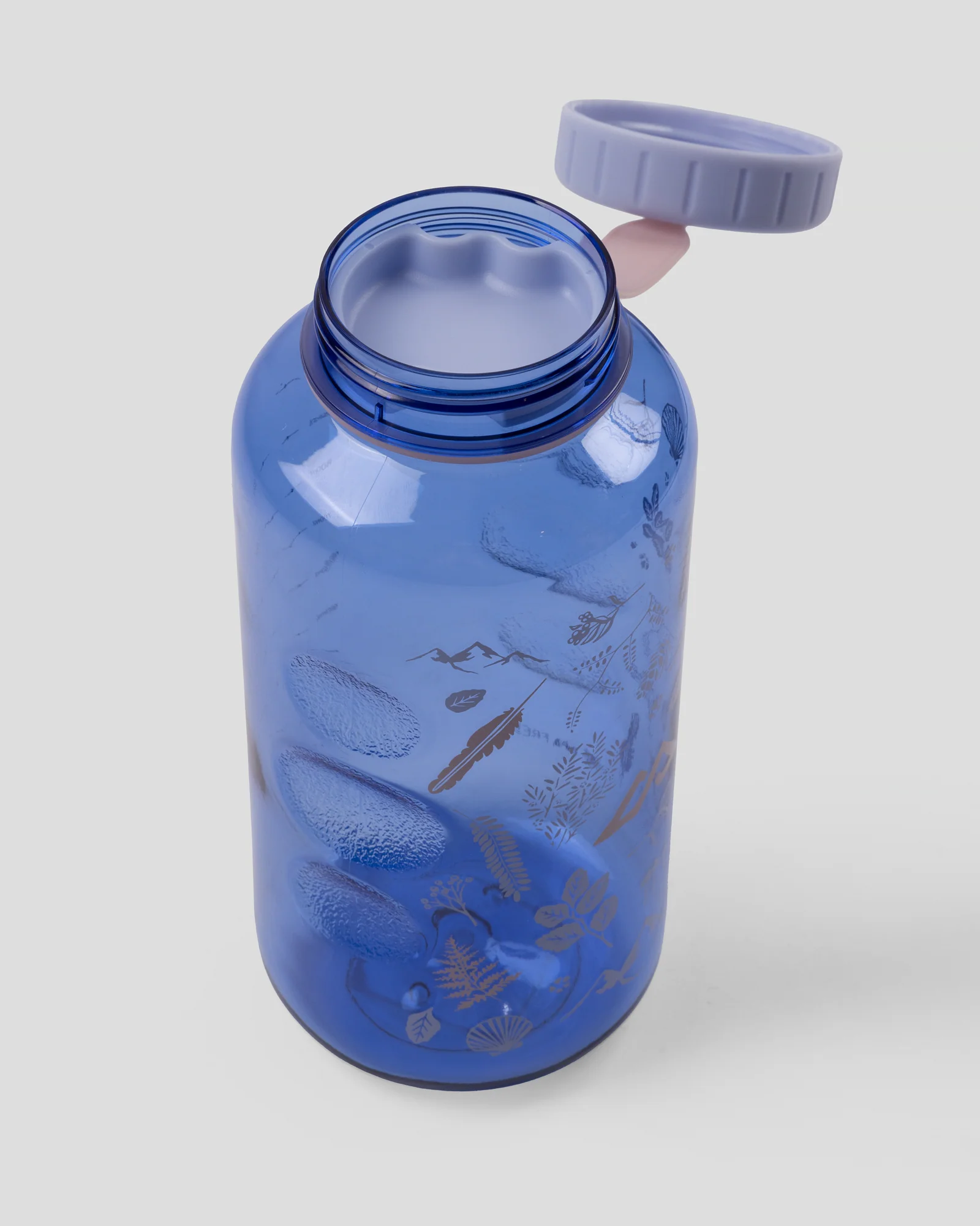 Wide Mouth Tritan 1L Drink Bottle - Dark Peri Nature Icons - Image 5