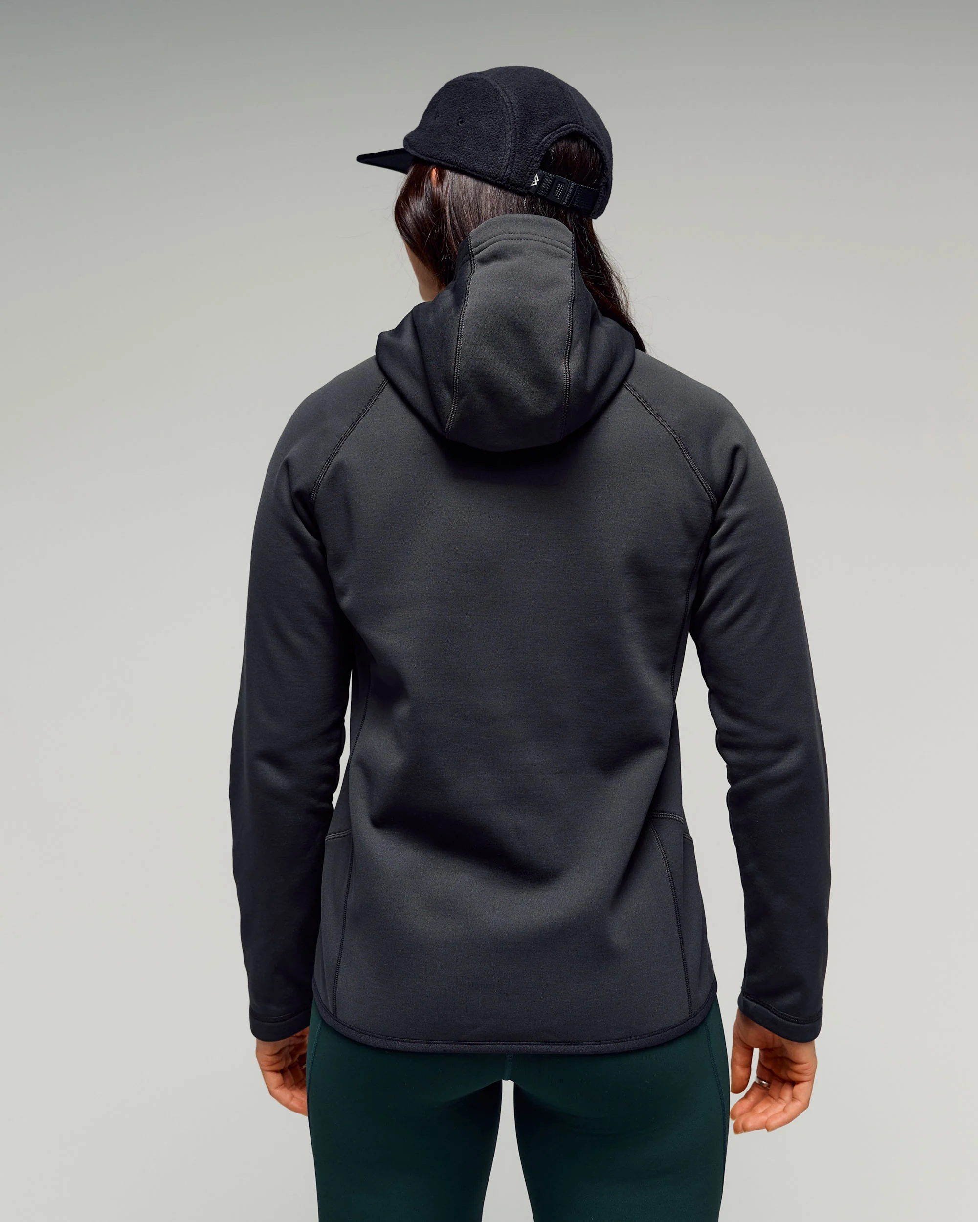 Women's Anytime Fleece Hooded Jacket - Washed Black - Image 3