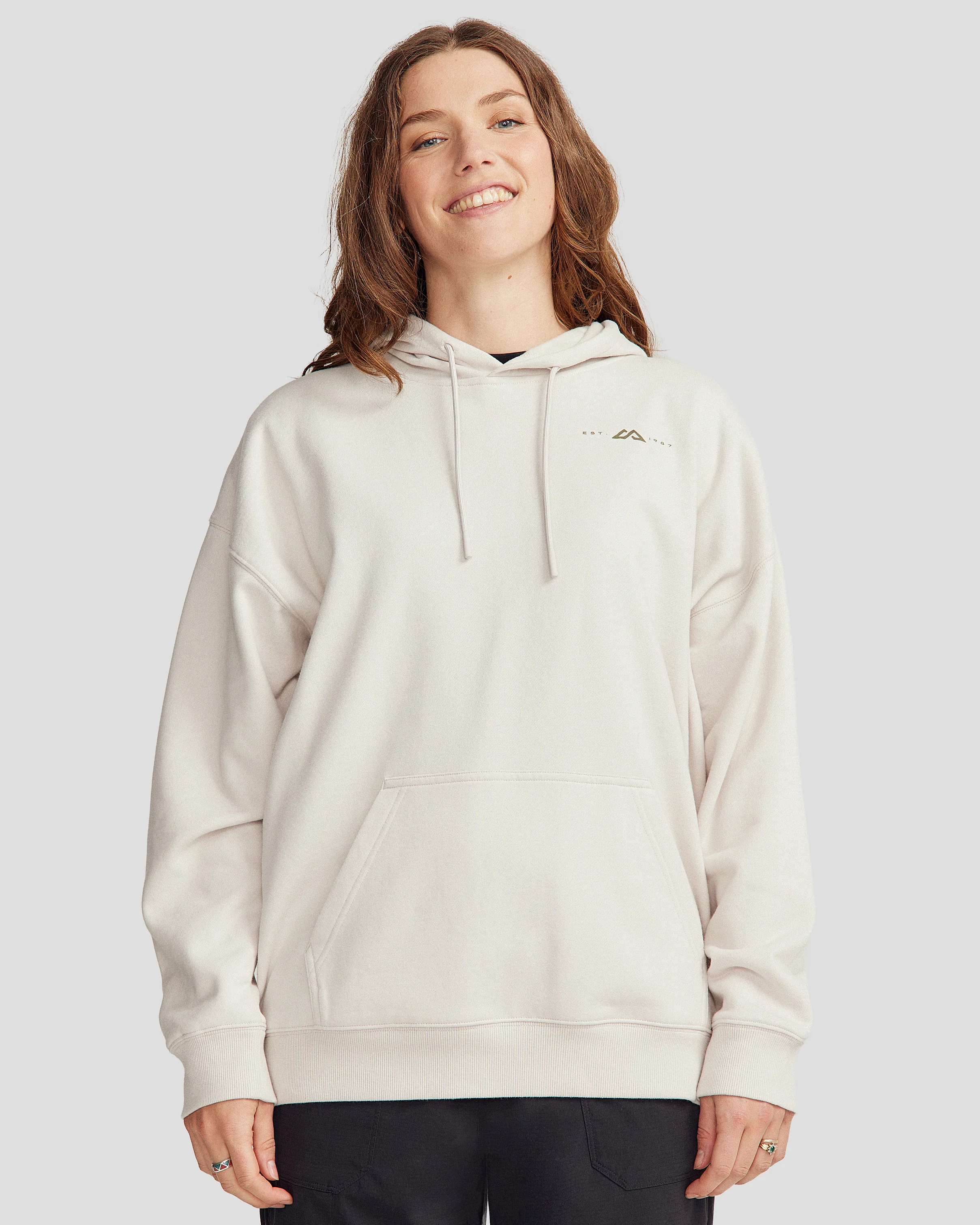 Women's Mountain Camo Slouchy Brushed Hoodie - Shroom