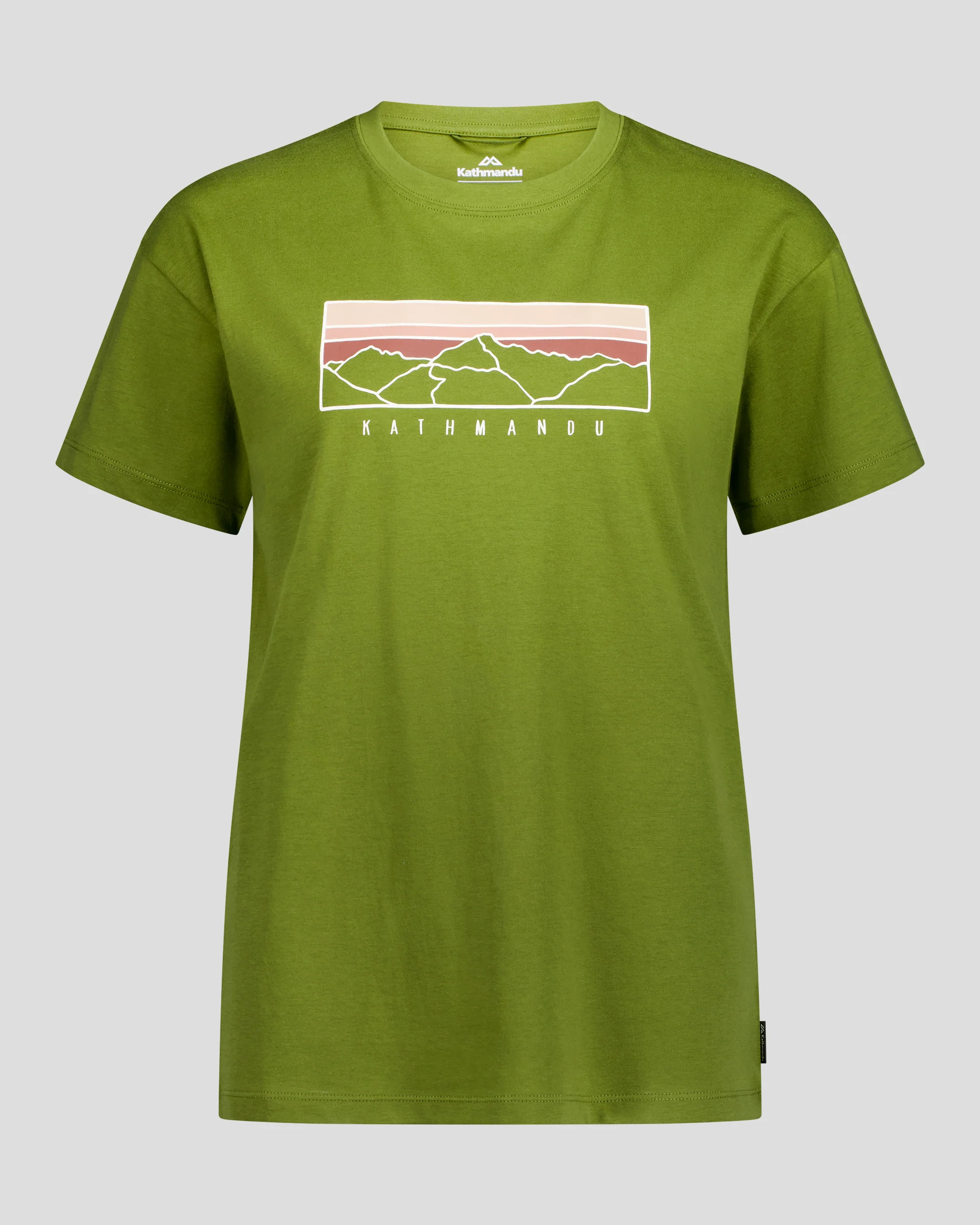 Women's Mountain Sunset Organic Cotton T-shirt - Dark Fern
