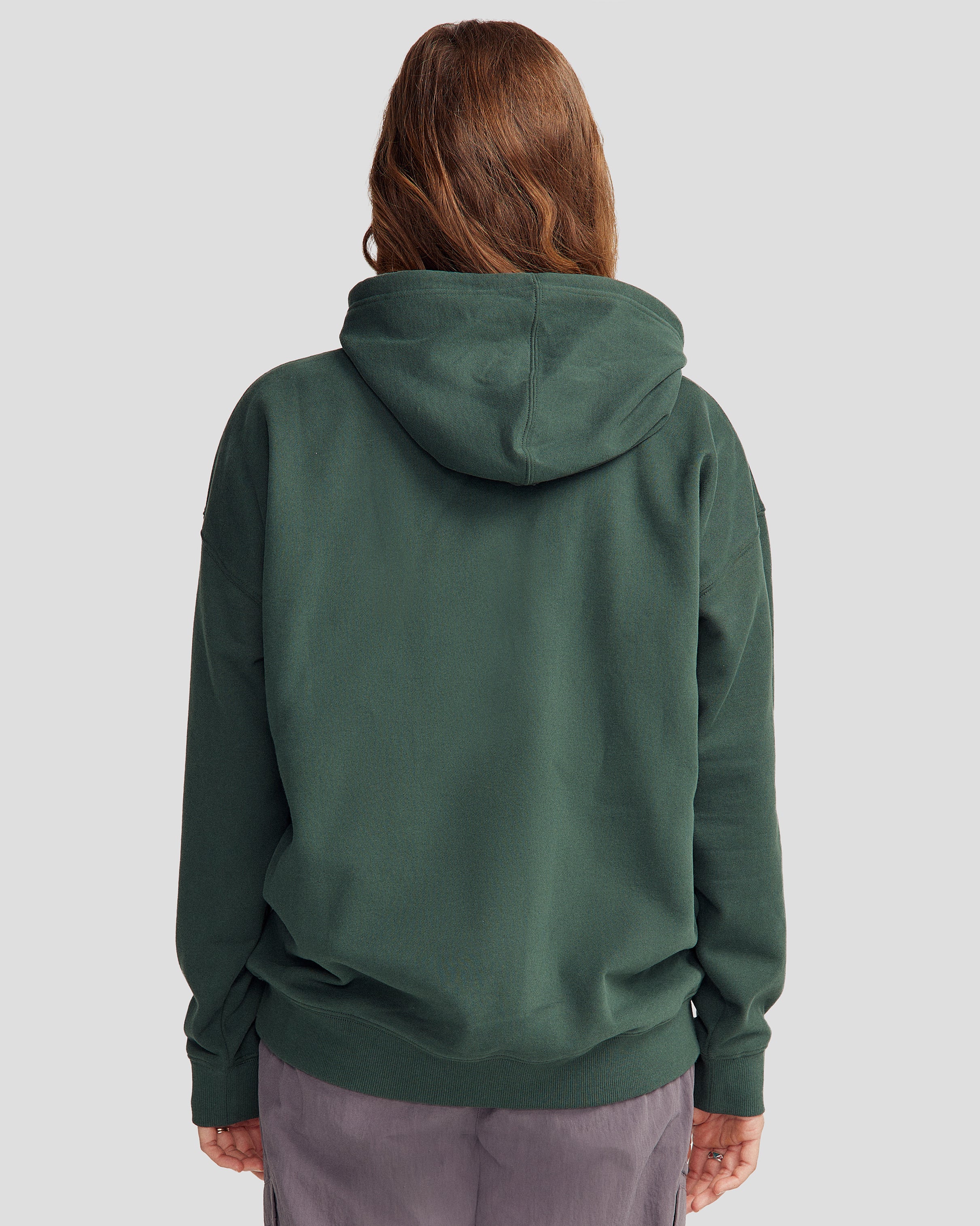 Women's Peak Badge Slouchy Brushed Hoodie - Deep Forest - Image 10