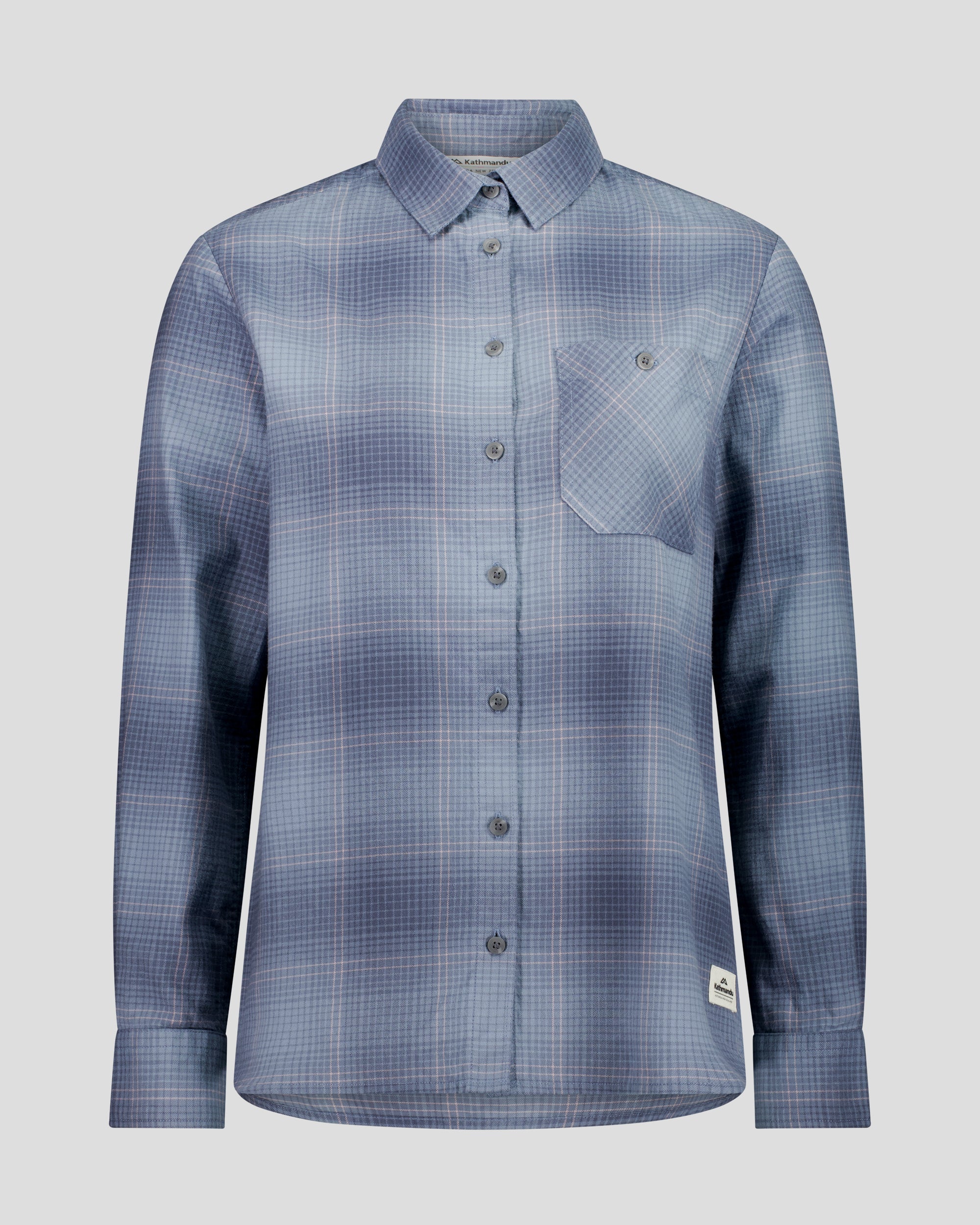 Women's Retreat Fyfe Long Sleeve Shirt - Mid Blue/Dust Plaid - Image 4
