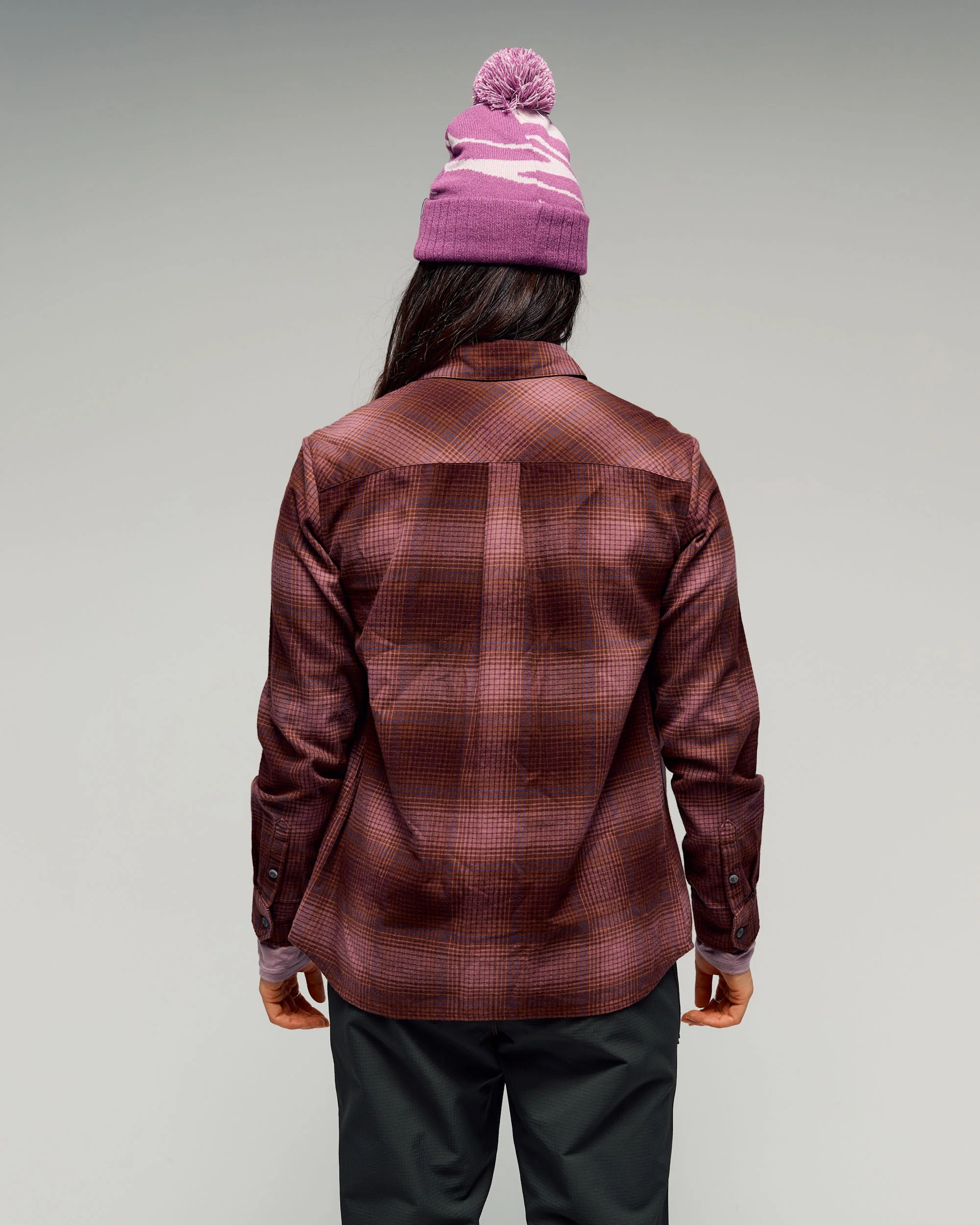Women's Retreat Fyfe Long Sleeve Shirt - Mulberry/Dark Thistle Plaid - Image 2
