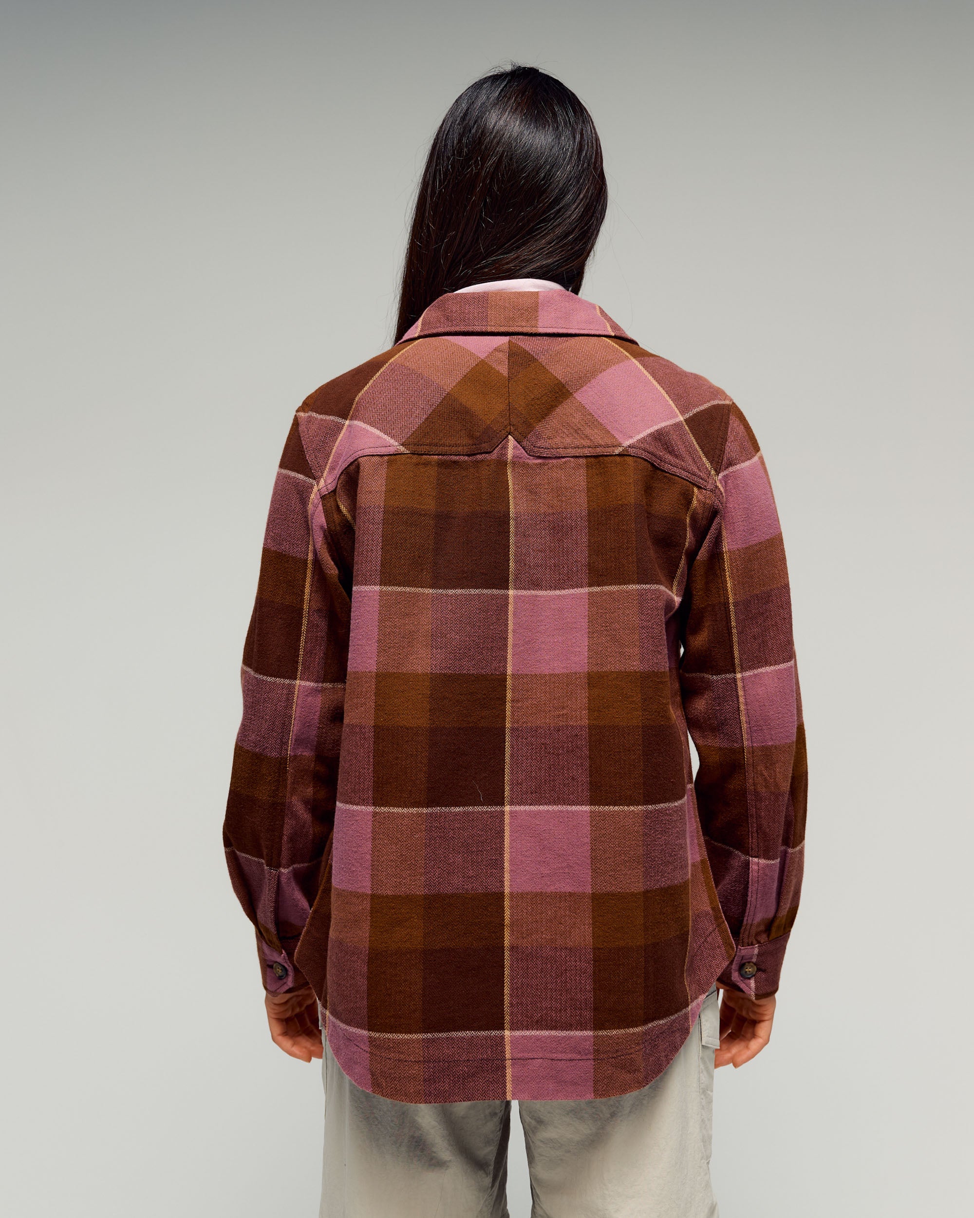 Women's Retreat Huntly Long Sleeve Overshirt - Cocoa Plaid - Image 2