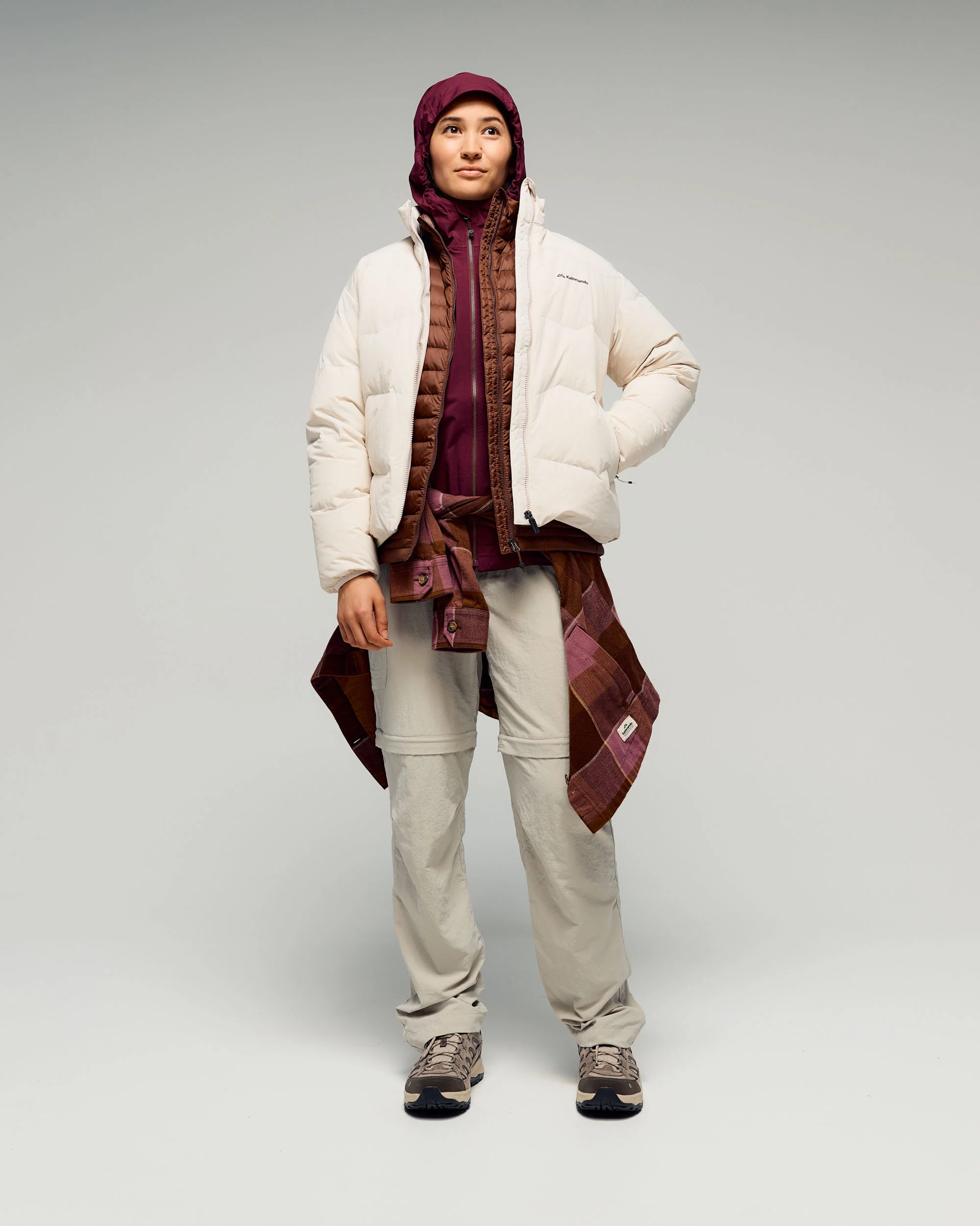 Women's Retreat Huntly Long Sleeve Overshirt - Cocoa Plaid - Image 3