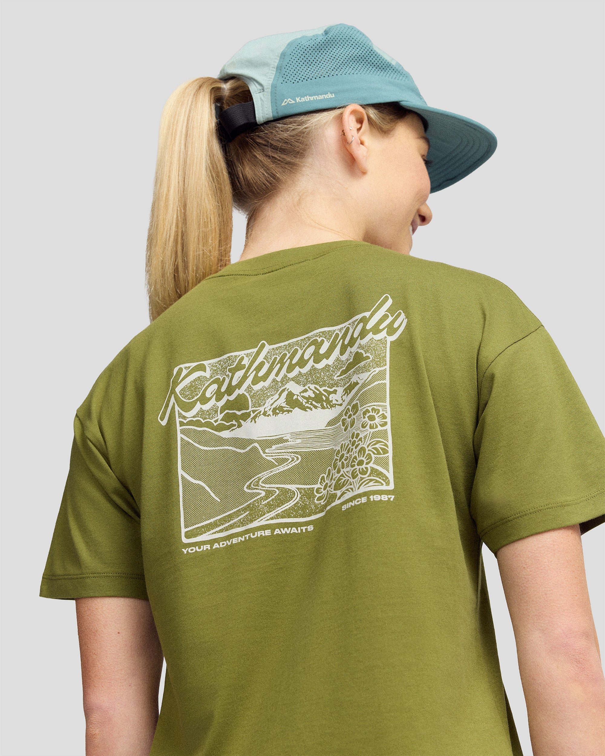 Women’s River Organic Cotton T-shirt  -  Dark Fern - Image 3