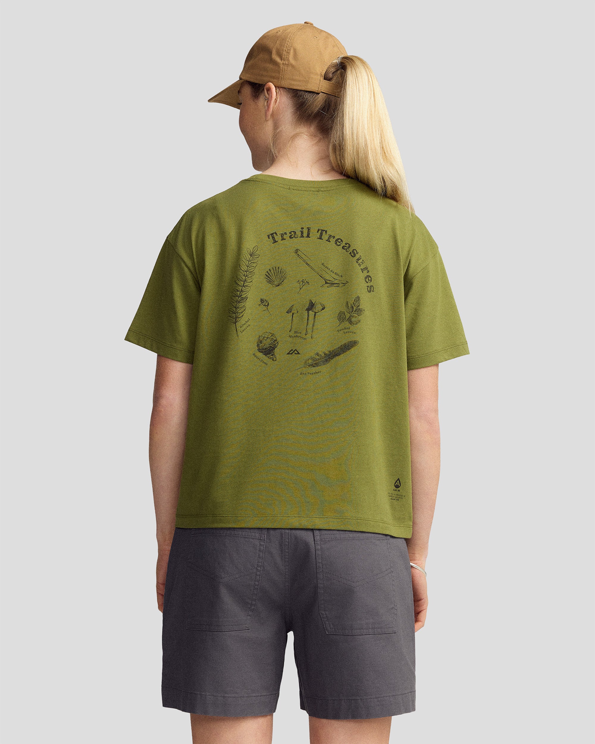 Women’s Trail Treasure Organic Cotton T - shirt - Dark Fern - Image 4
