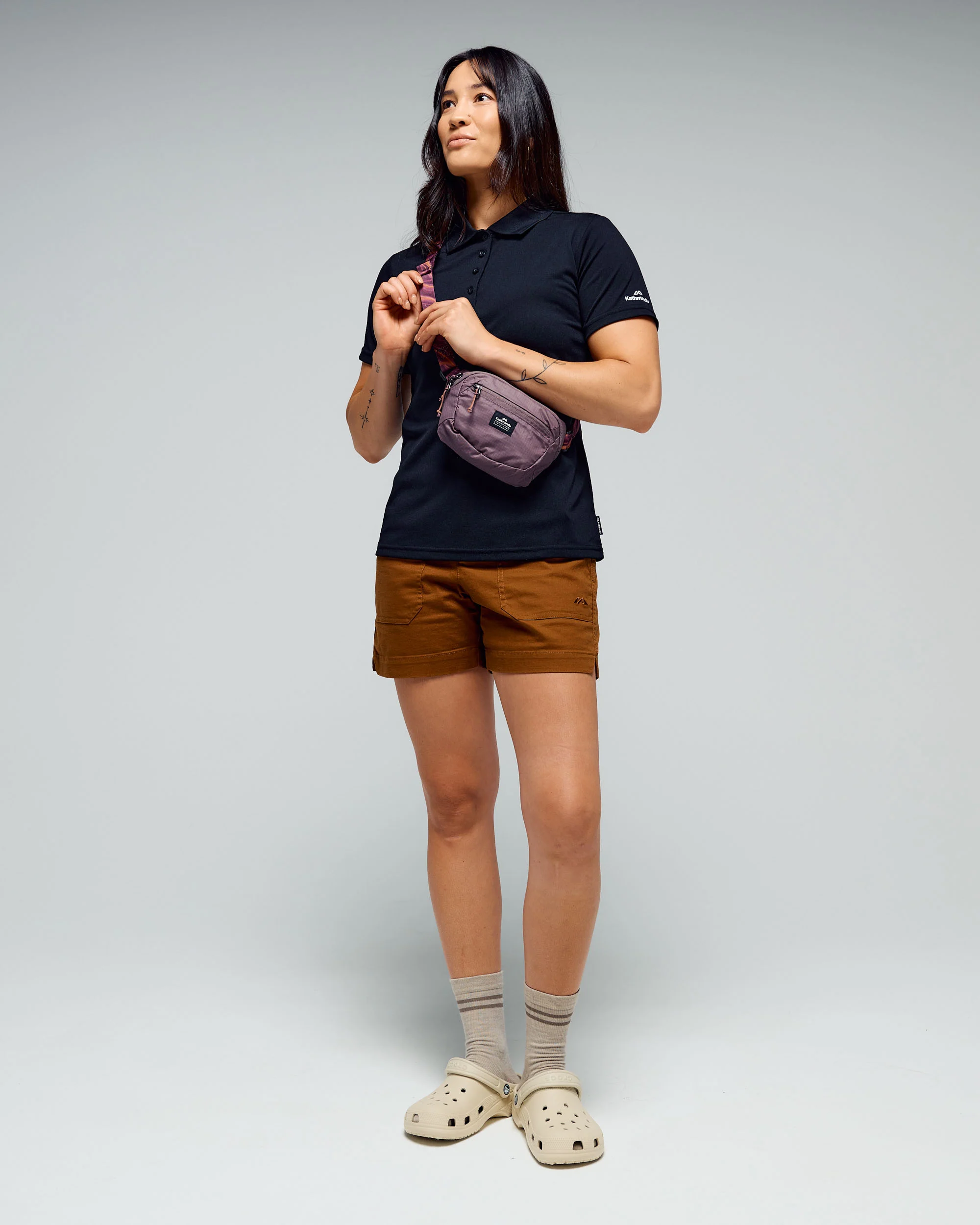 Women’s Weekend Cotton Shorts - Bark - Image 2