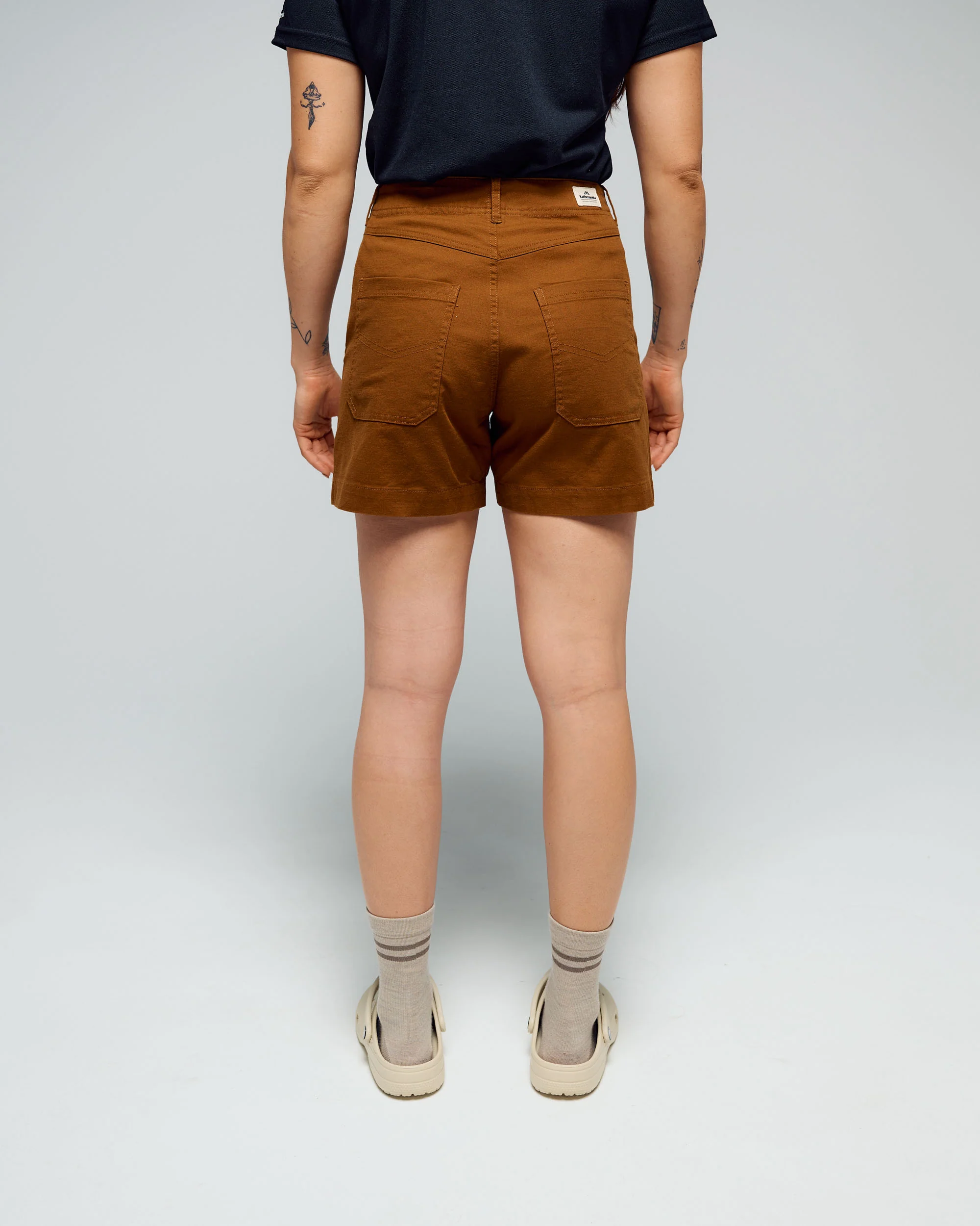 Women’s Weekend Cotton Shorts - Bark - Image 5