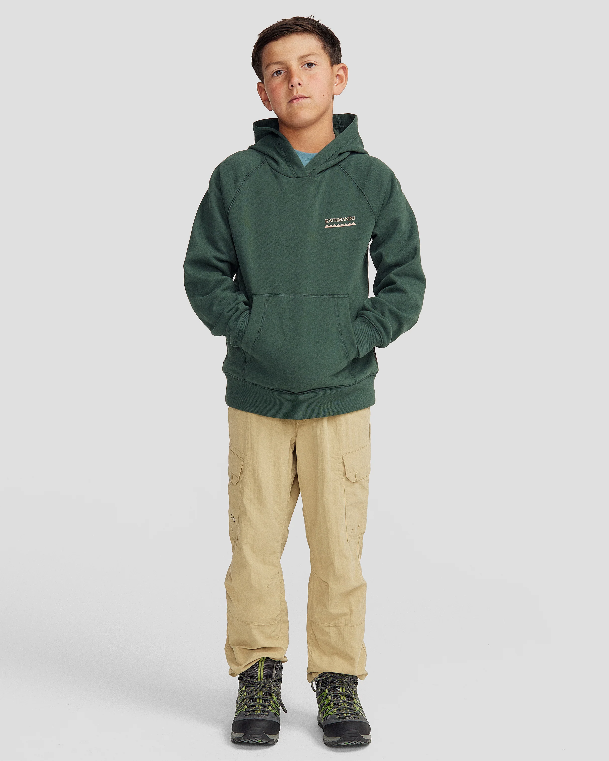 Youth Heritage Logo Brushed Hoodie - Deep Forest - Image 8