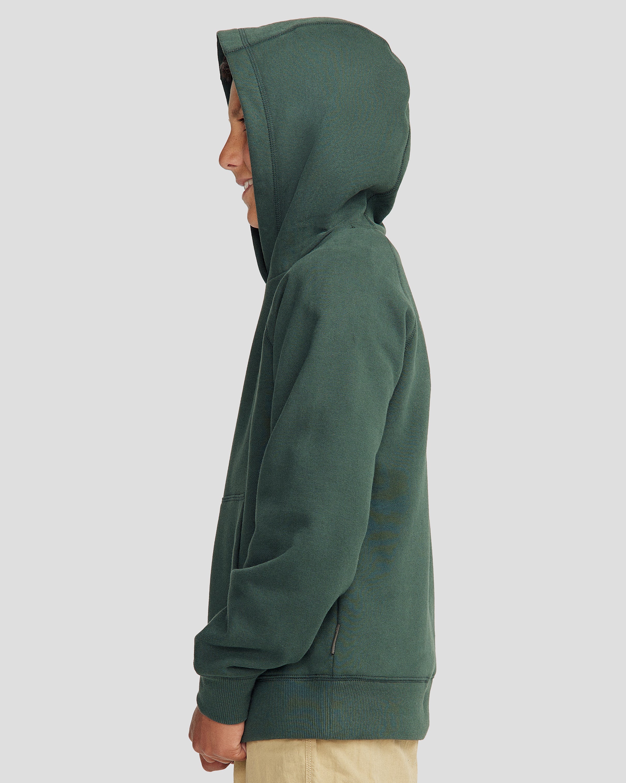 Youth Heritage Logo Brushed Hoodie - Deep Forest - Image 9